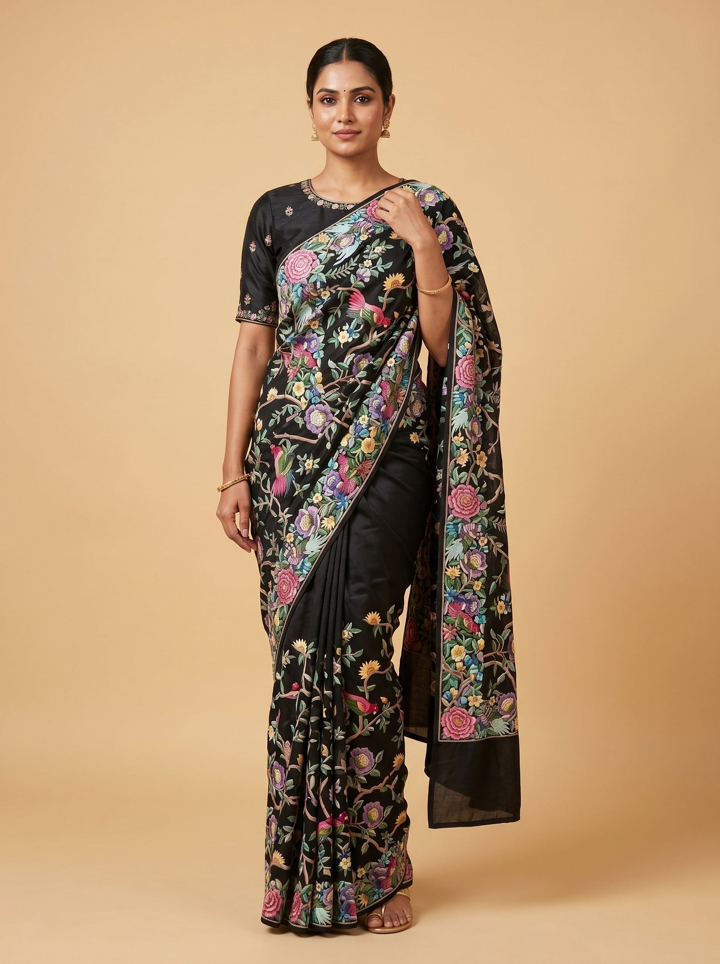 Black Bold Detail Embroidered Saree