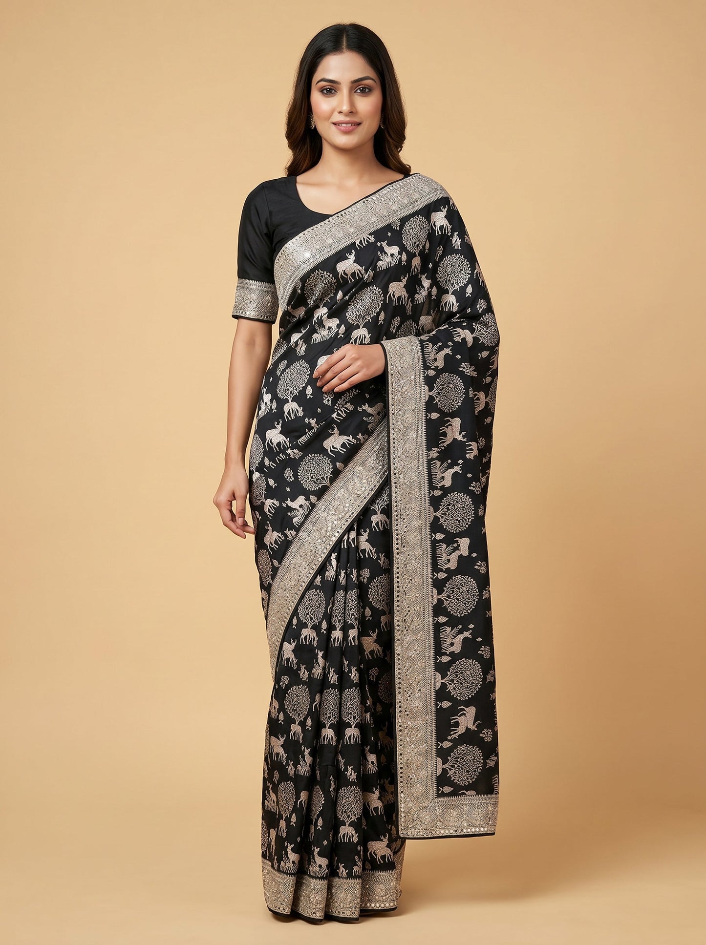 Black Forest Embroidered Saree