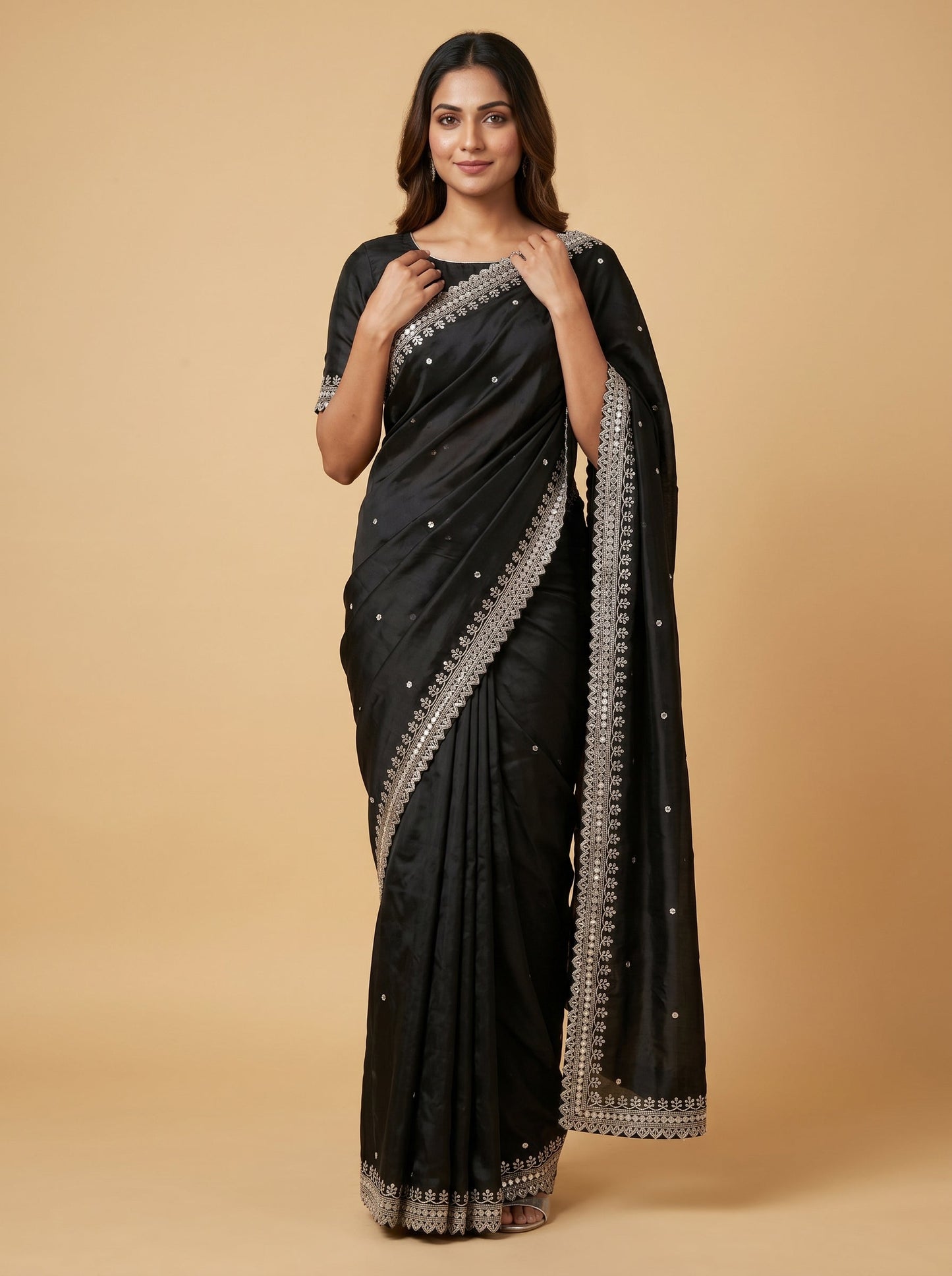 Black Intense Detail Embroidered Saree