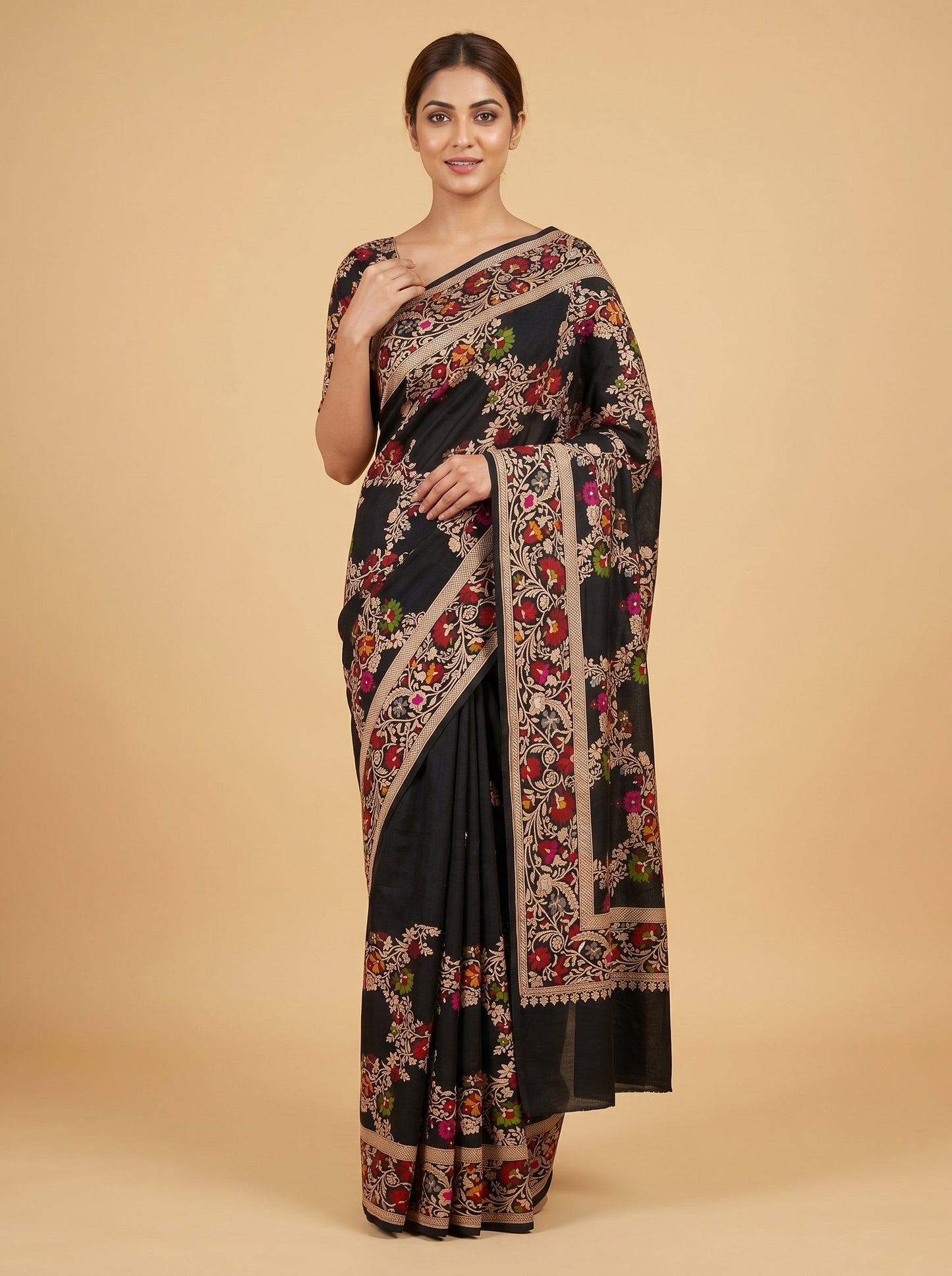 Black Midnight Finish Handloom Saree