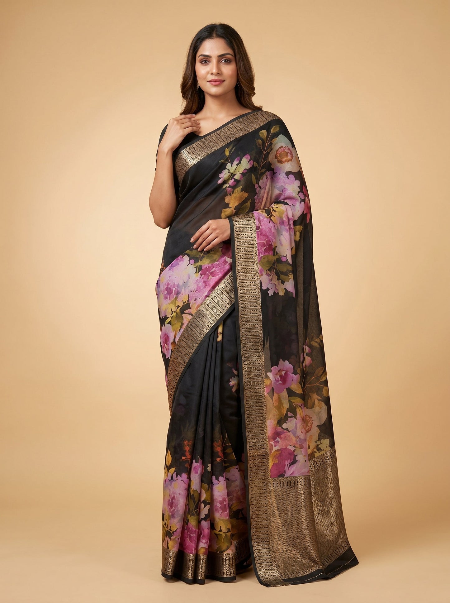 Black Midnight Weave Handloom Saree