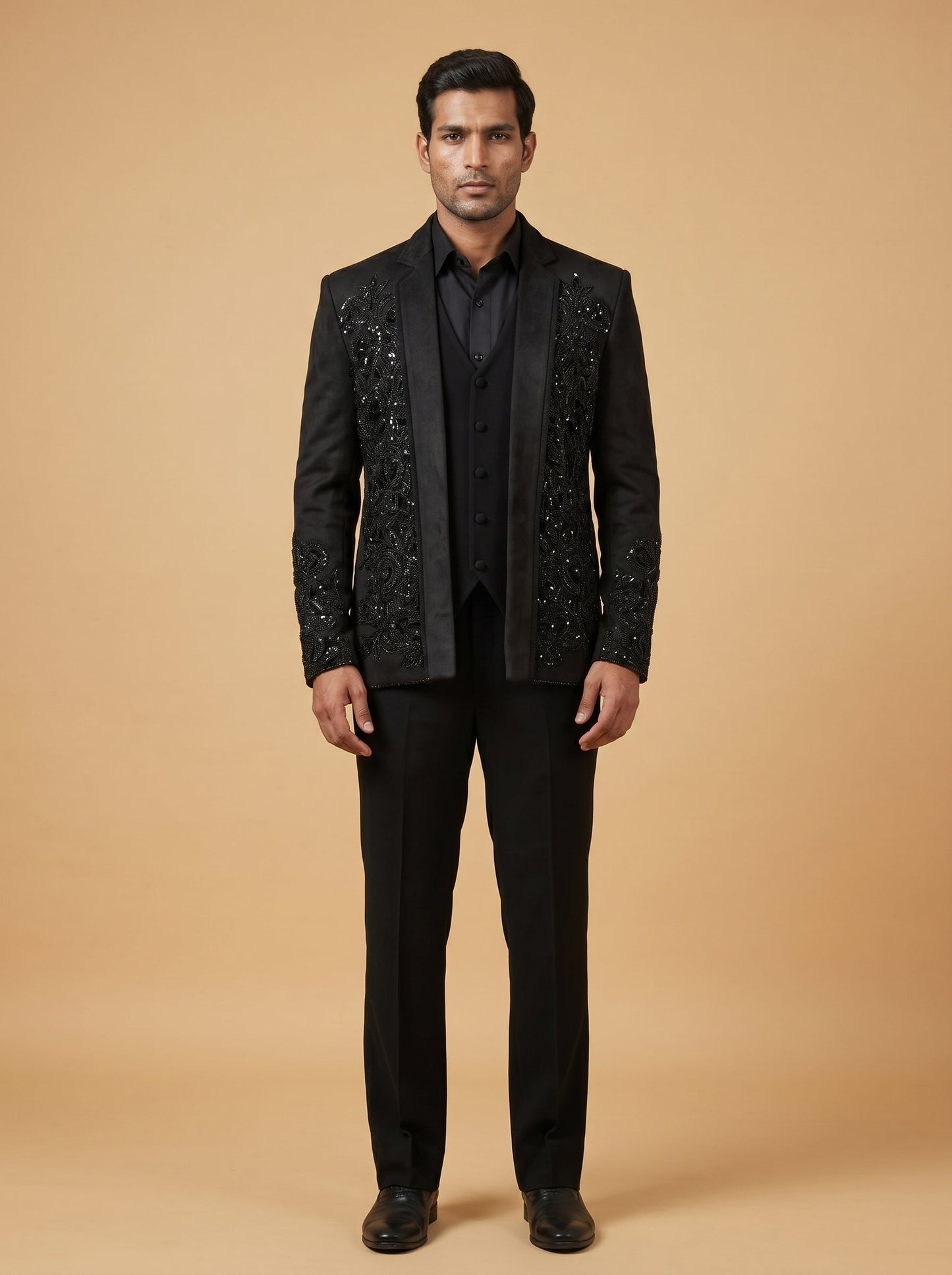 Black Modern Indo Western Set