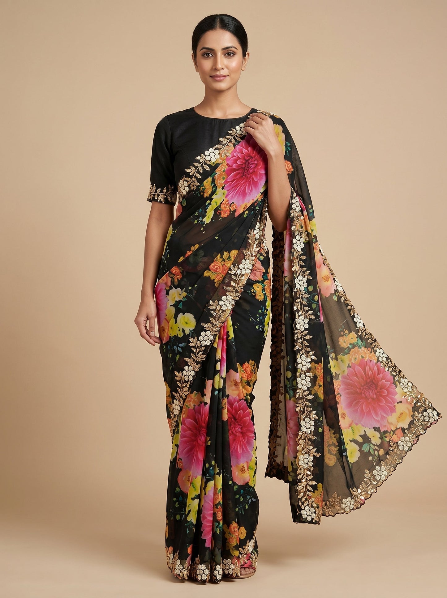 Black Noir Statement Embroidered Saree