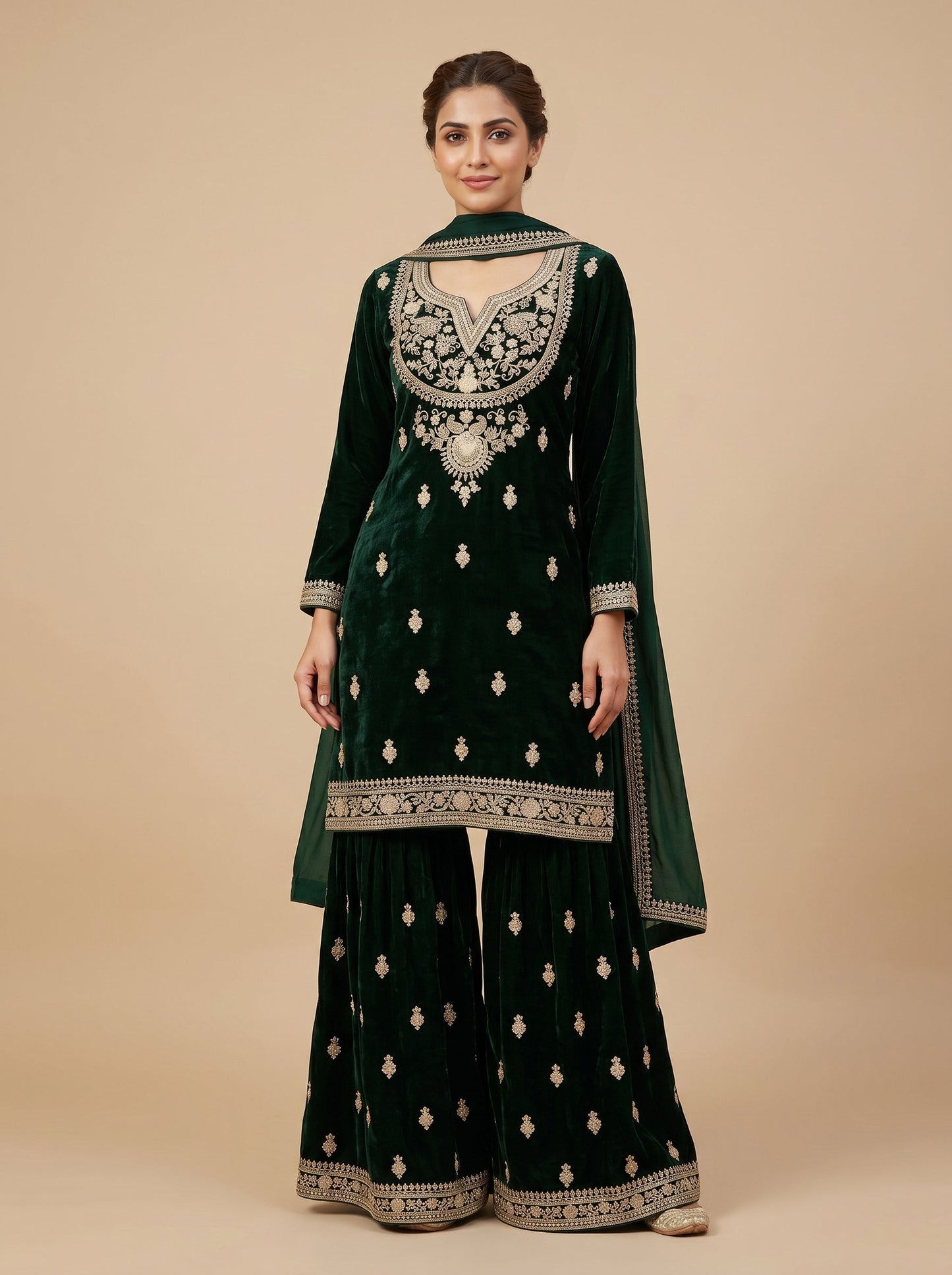 Black Obsidian Sharara Set