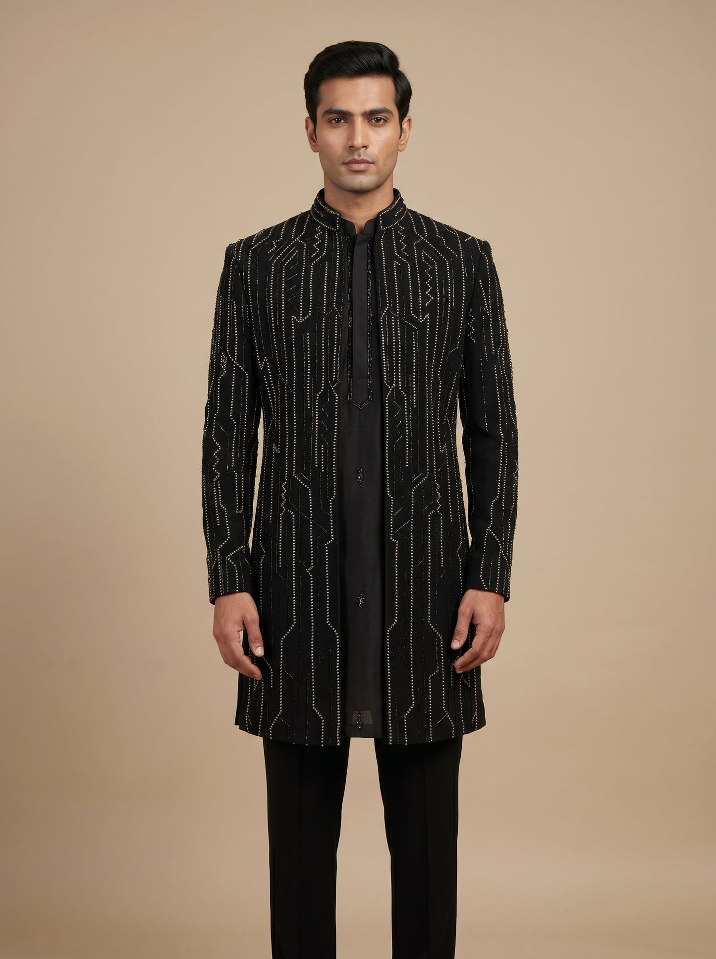 Black Regal Sherwani