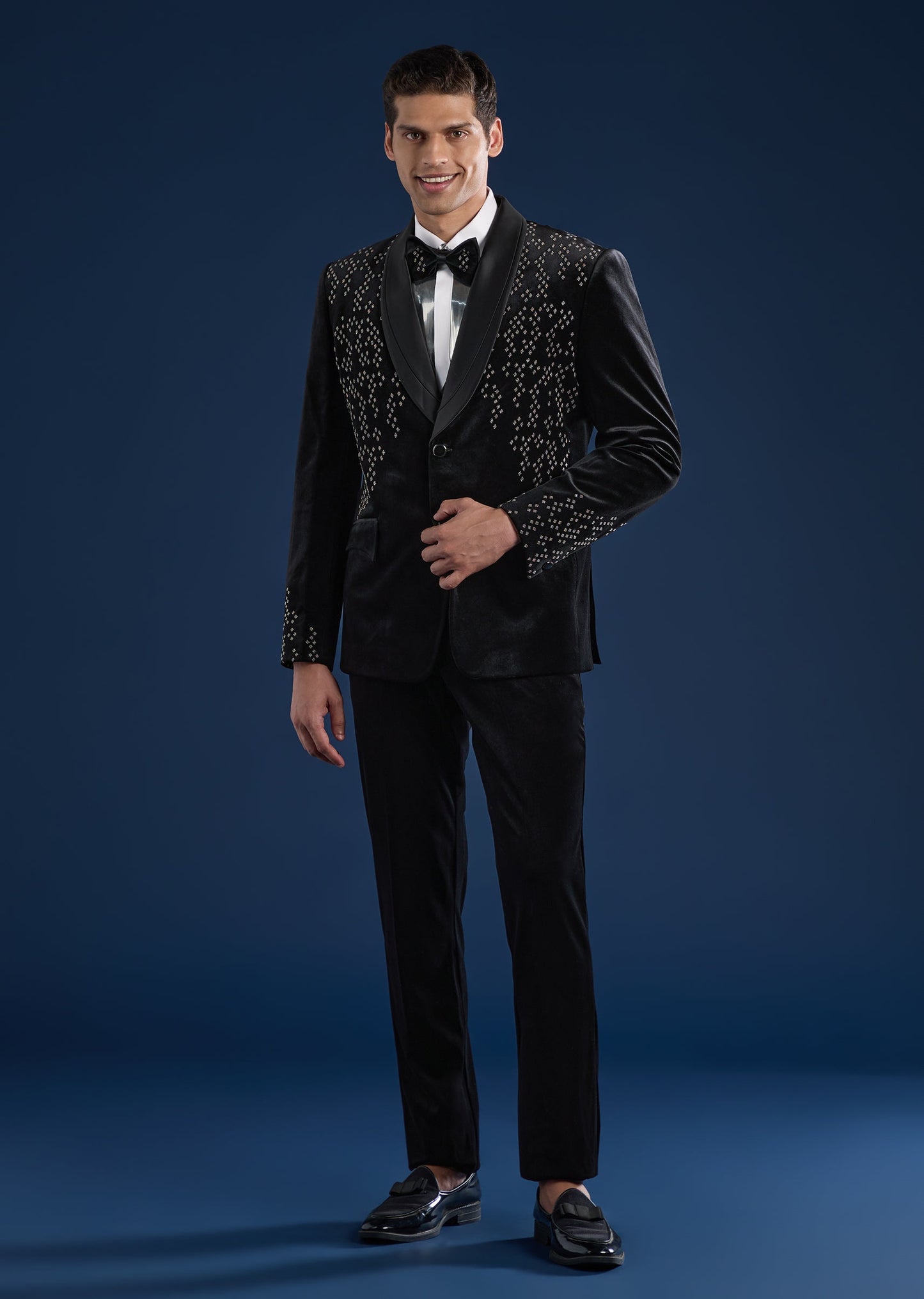 Black Velvet Tuxedo Set