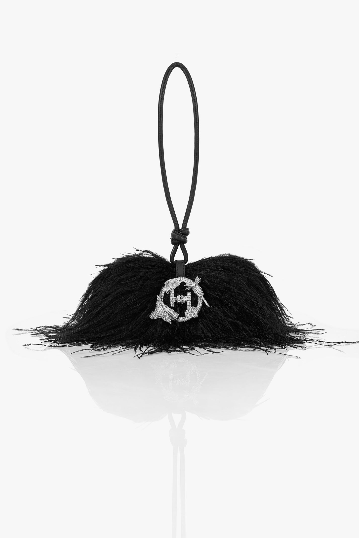 The Scarlet Minivet Handbag in Caviar Black