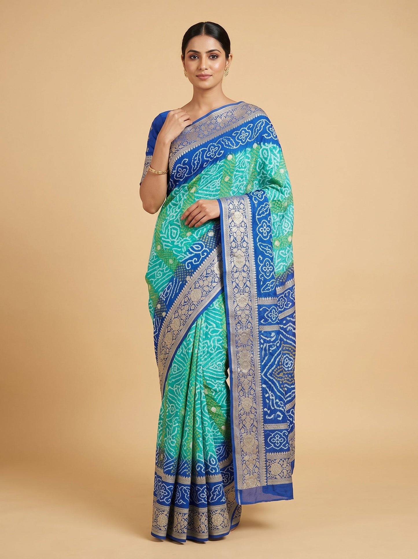 Blue Bandhani Breeze Saree