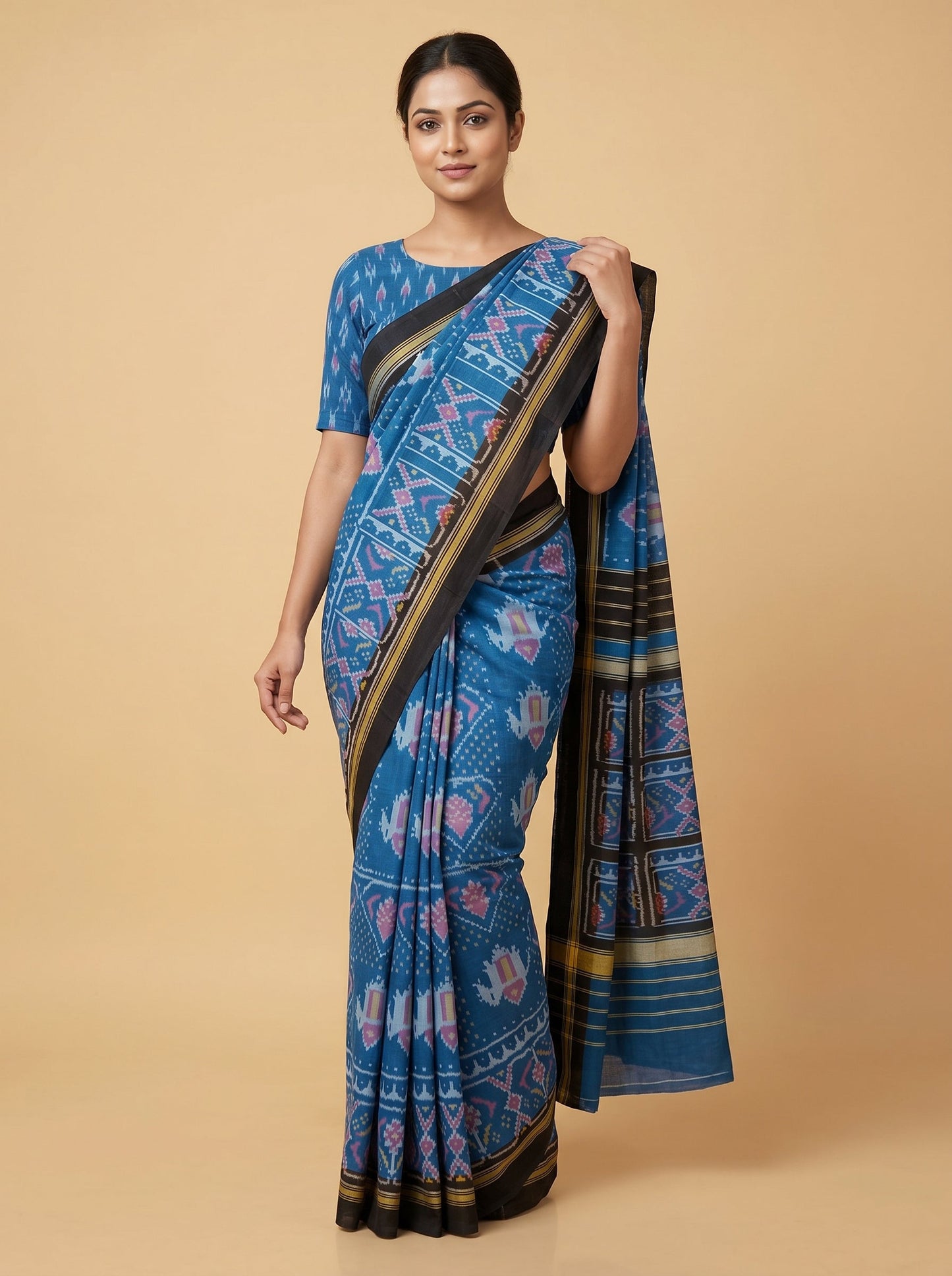 Blue Bandhani Handloom Saree