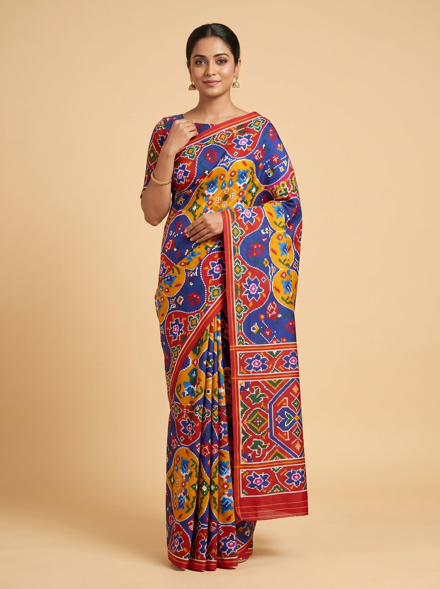 Blue Casual Grain Handloom Saree
