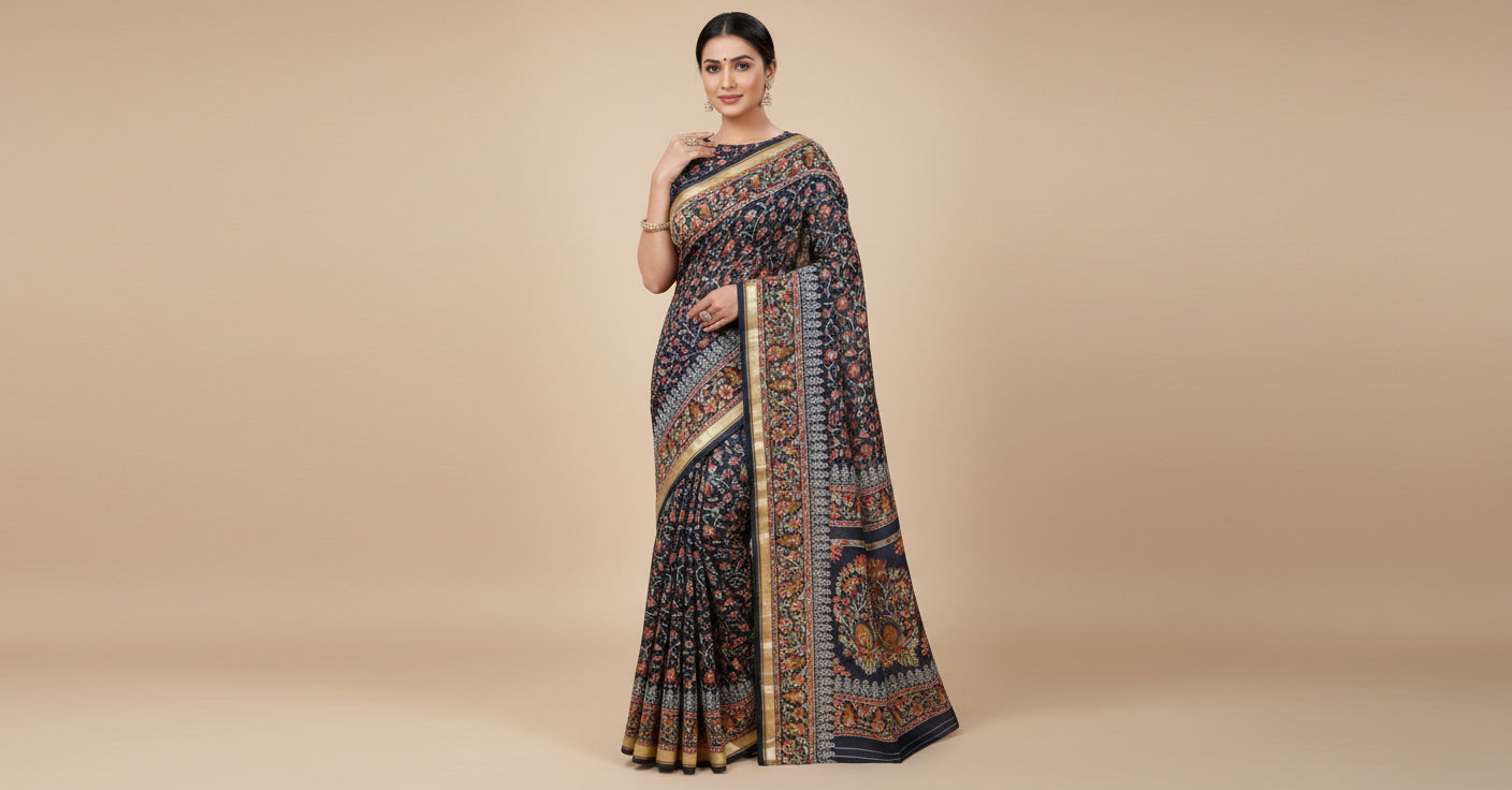 Blue Traditional Handloom Saree