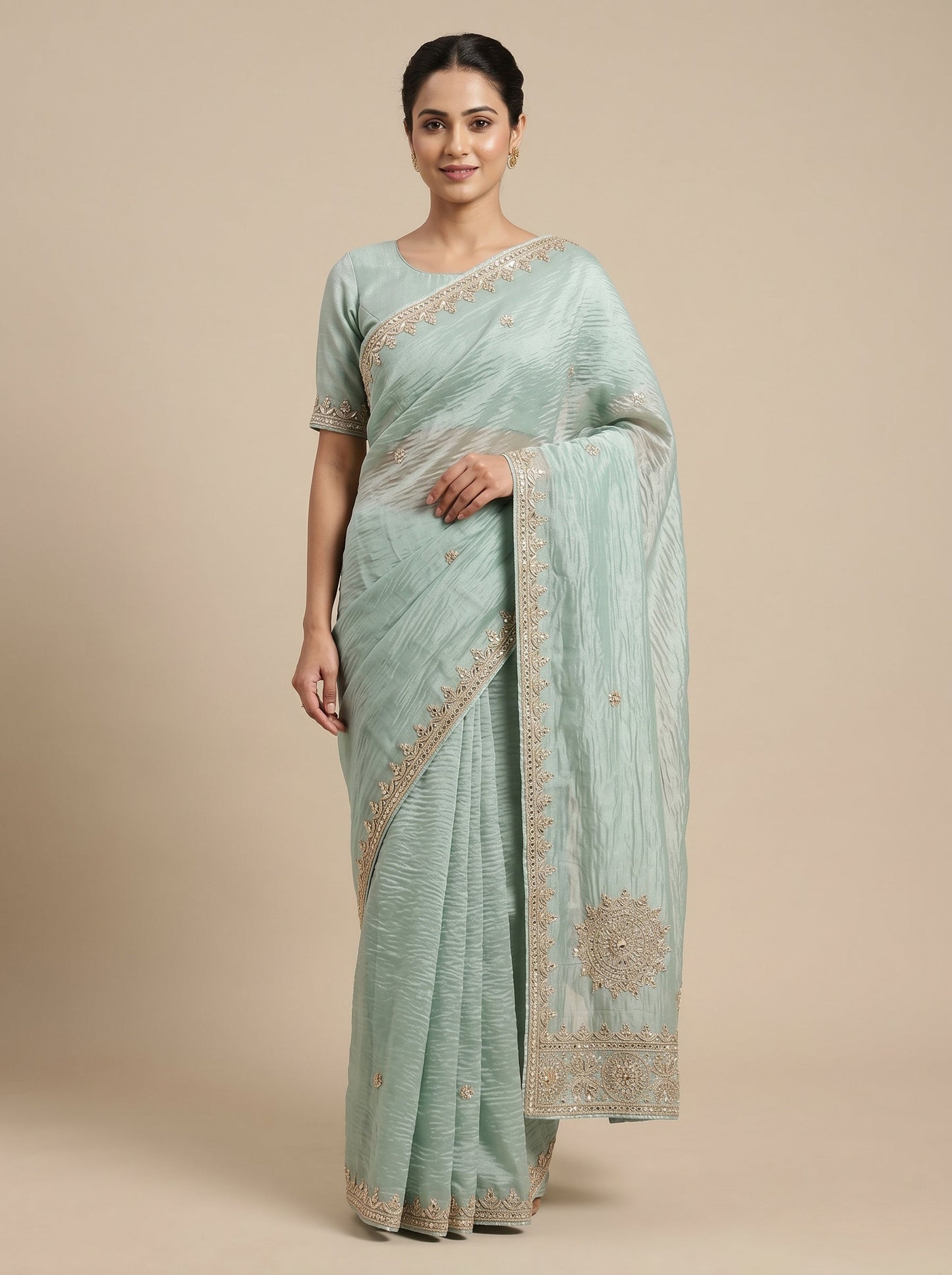 Blue Ethereal Embroidered Saree