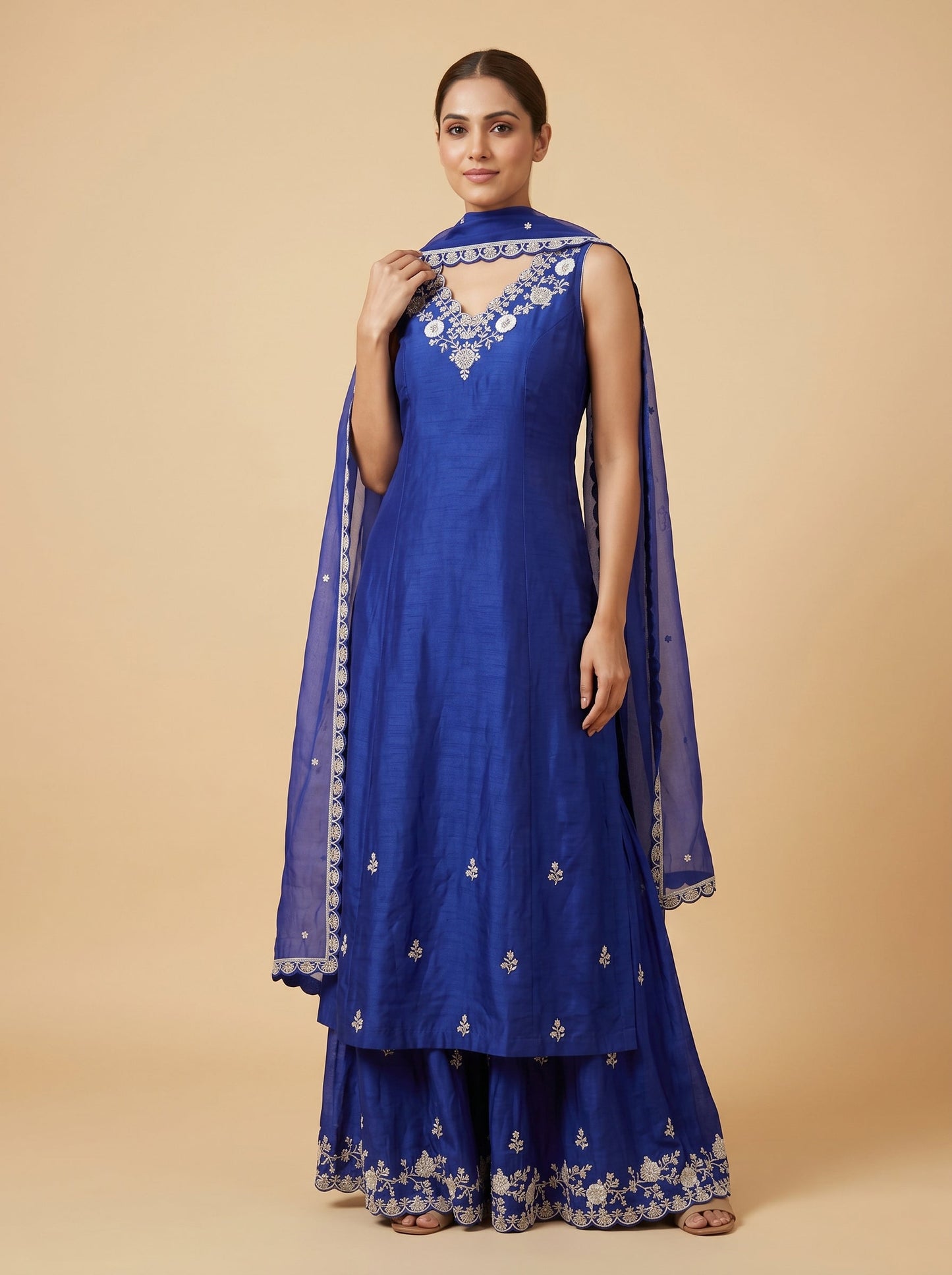 Blue Festive Anarkali Suit