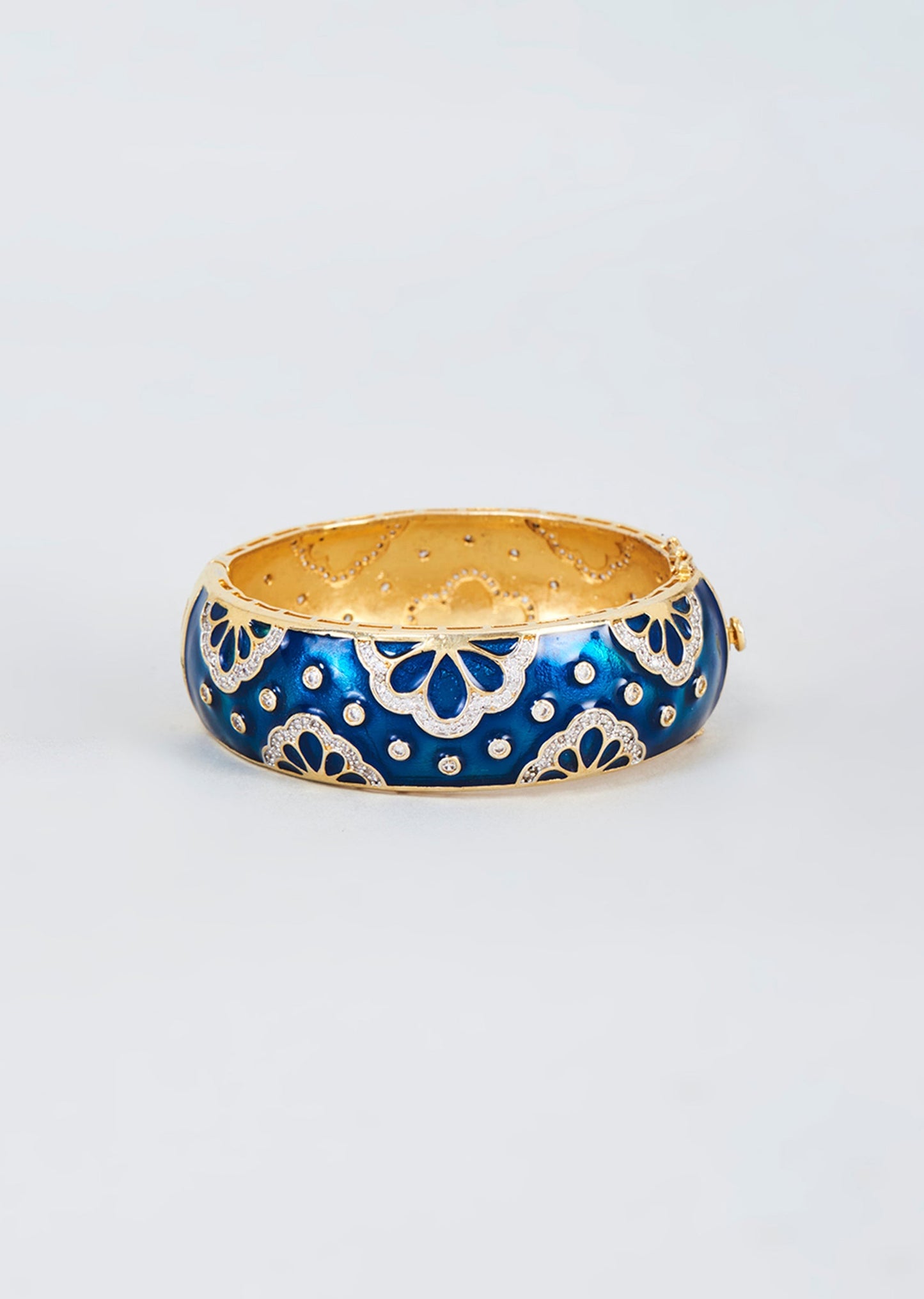 Blue Finish Modern Polki Bangle