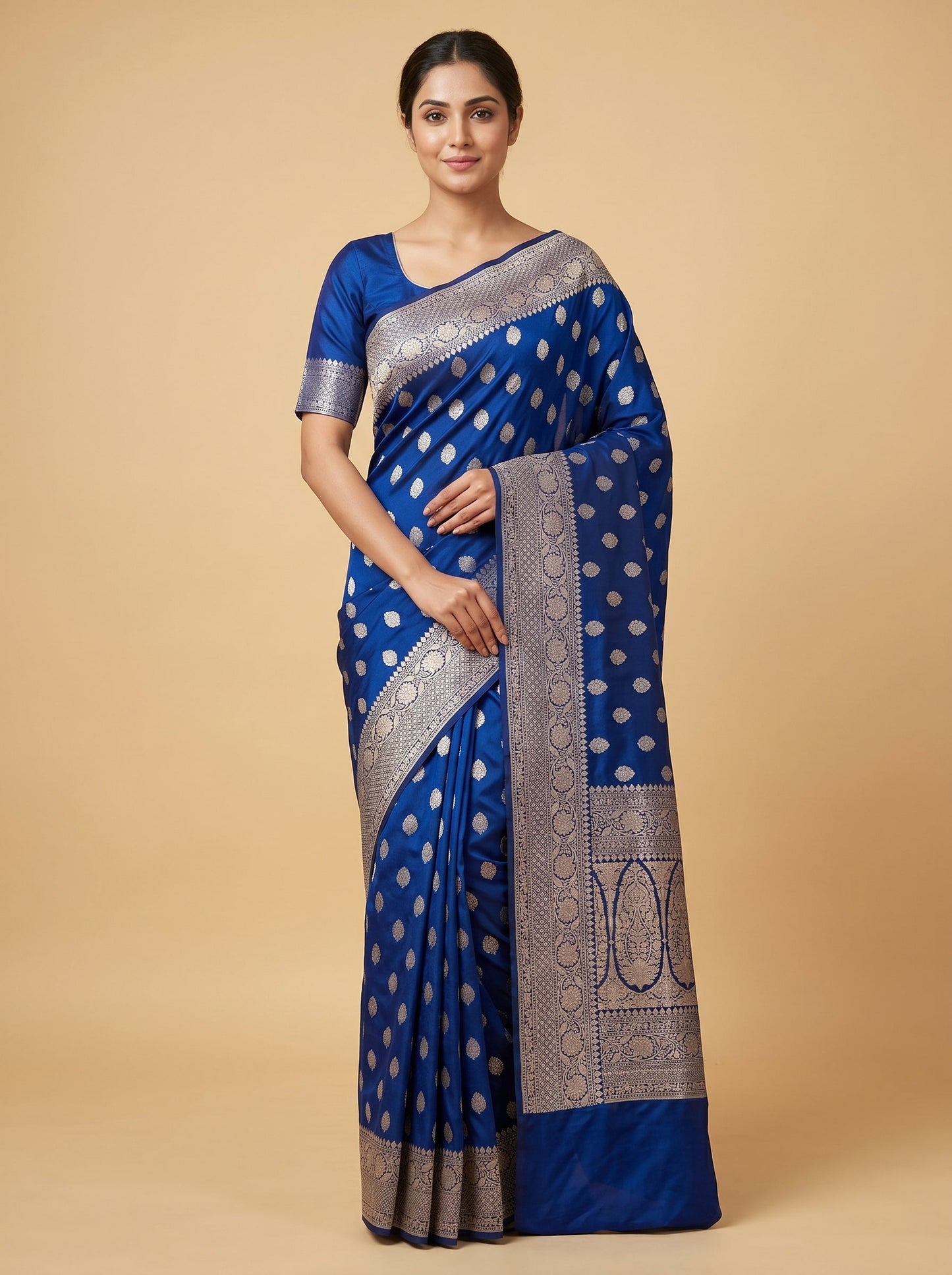 Blue Handloom Saree with Fluid Texture