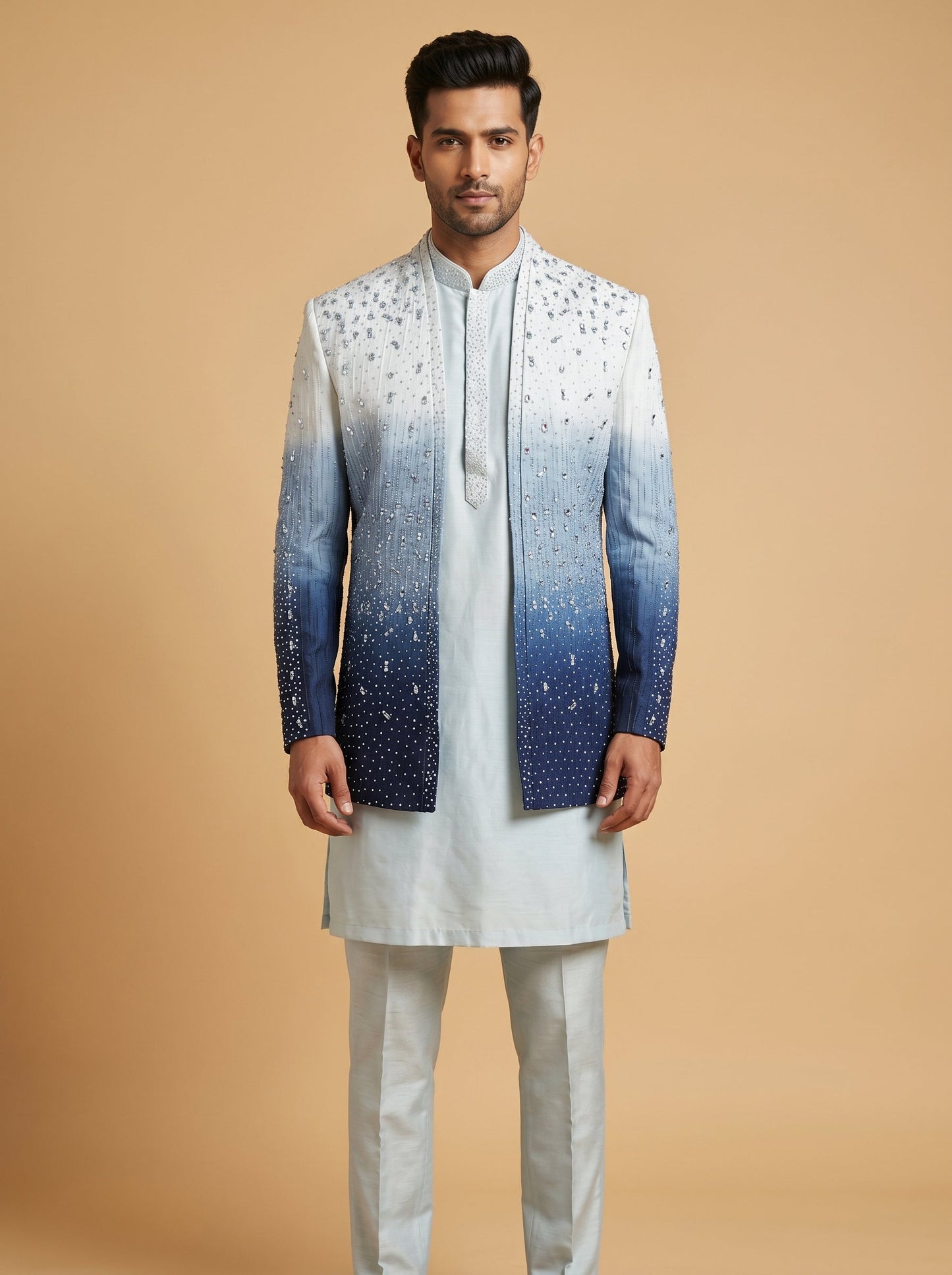 Blue Modern Indowestern