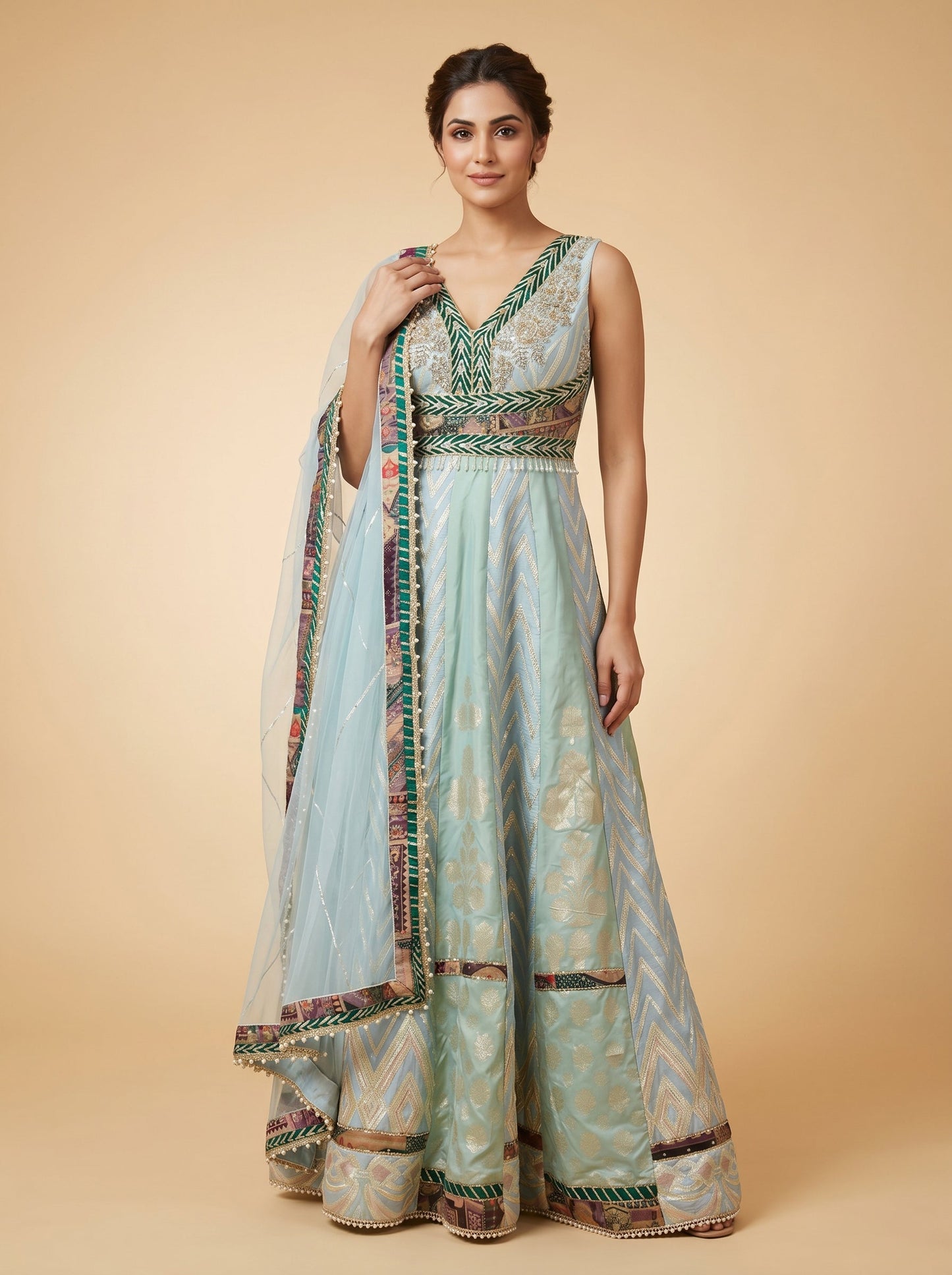 Blue Party Anarkali Suit