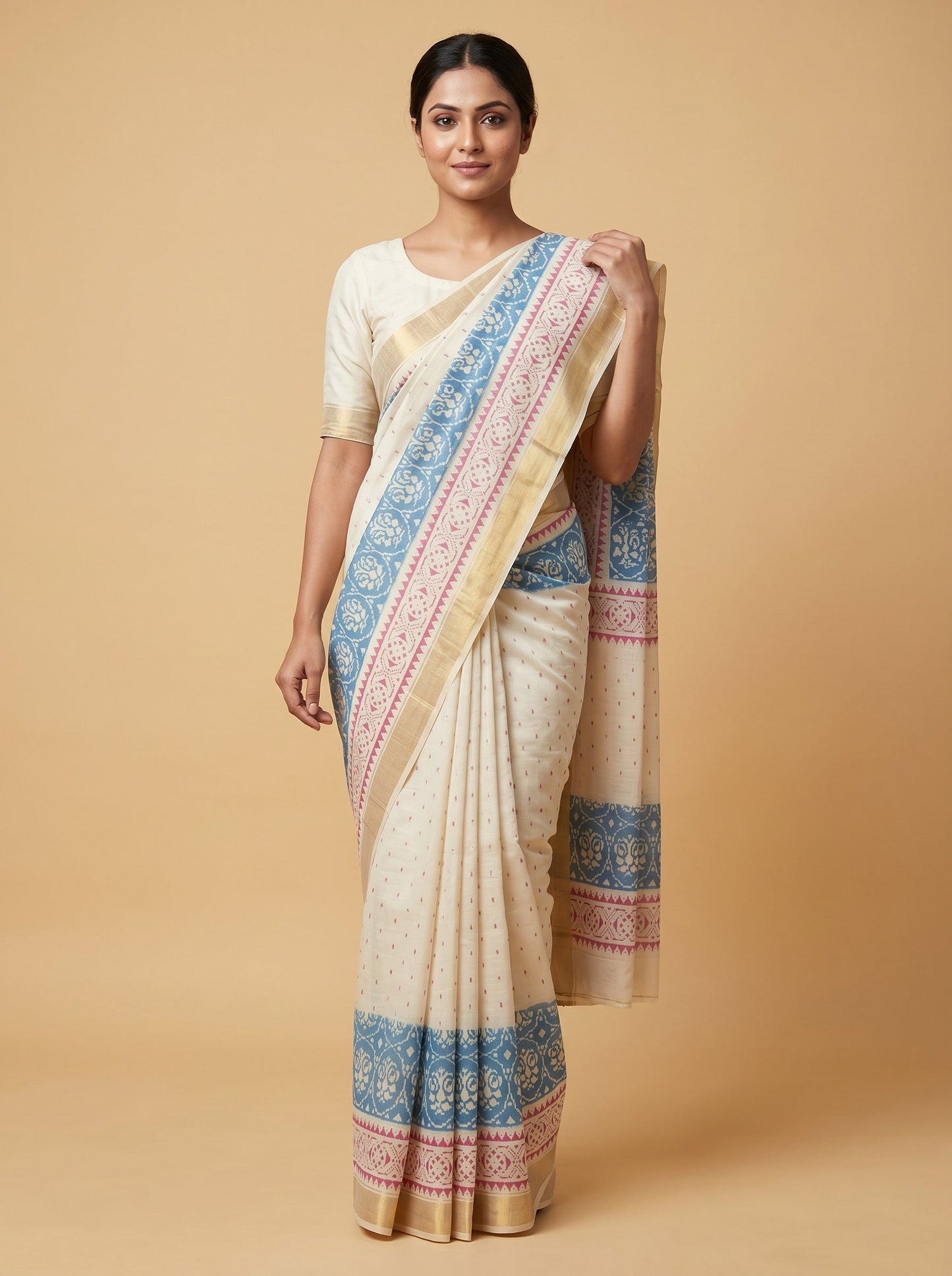 Blue Refined Loom Handloom Saree