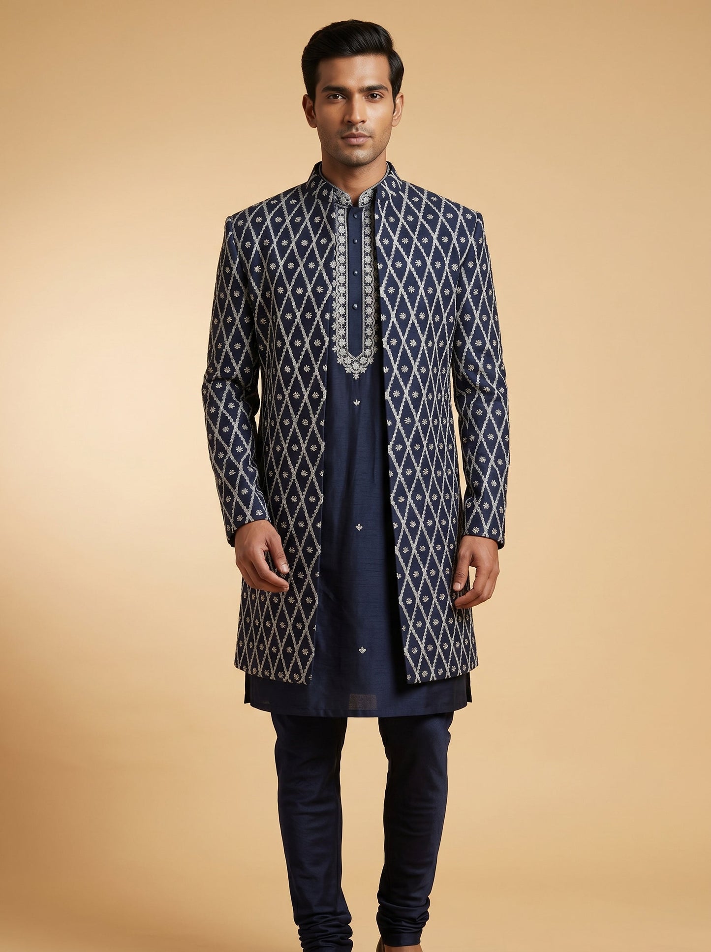 Blue Regal Indowestern
