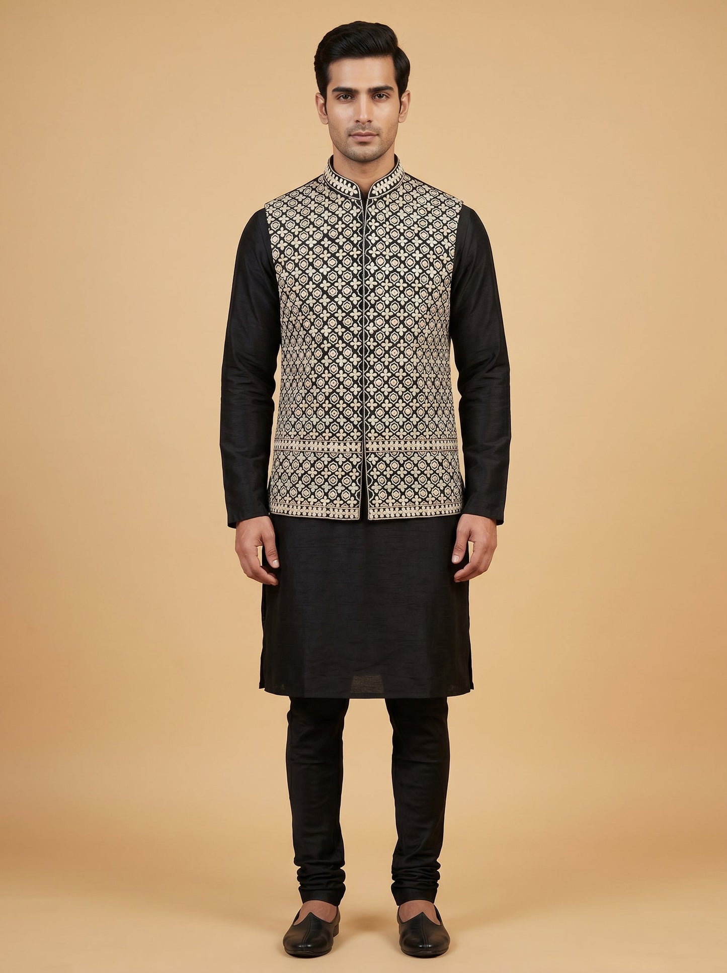 Blue Royal Jacket Kurta Set