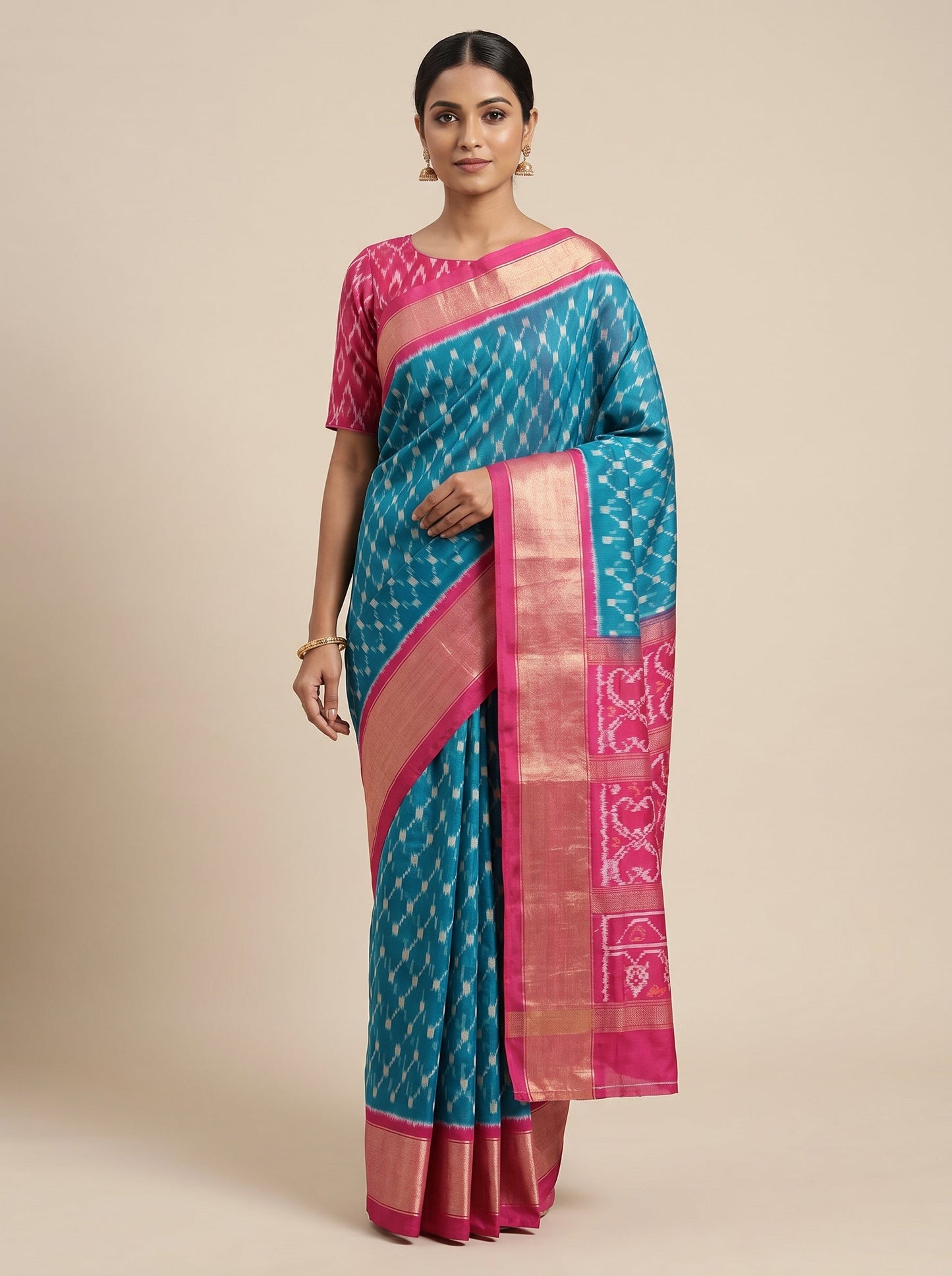 Blue Smooth Tone Handloom Saree