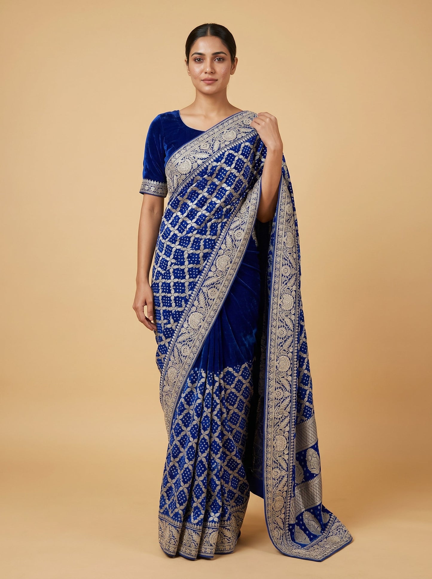 Blue Timeless Bandhani Saree