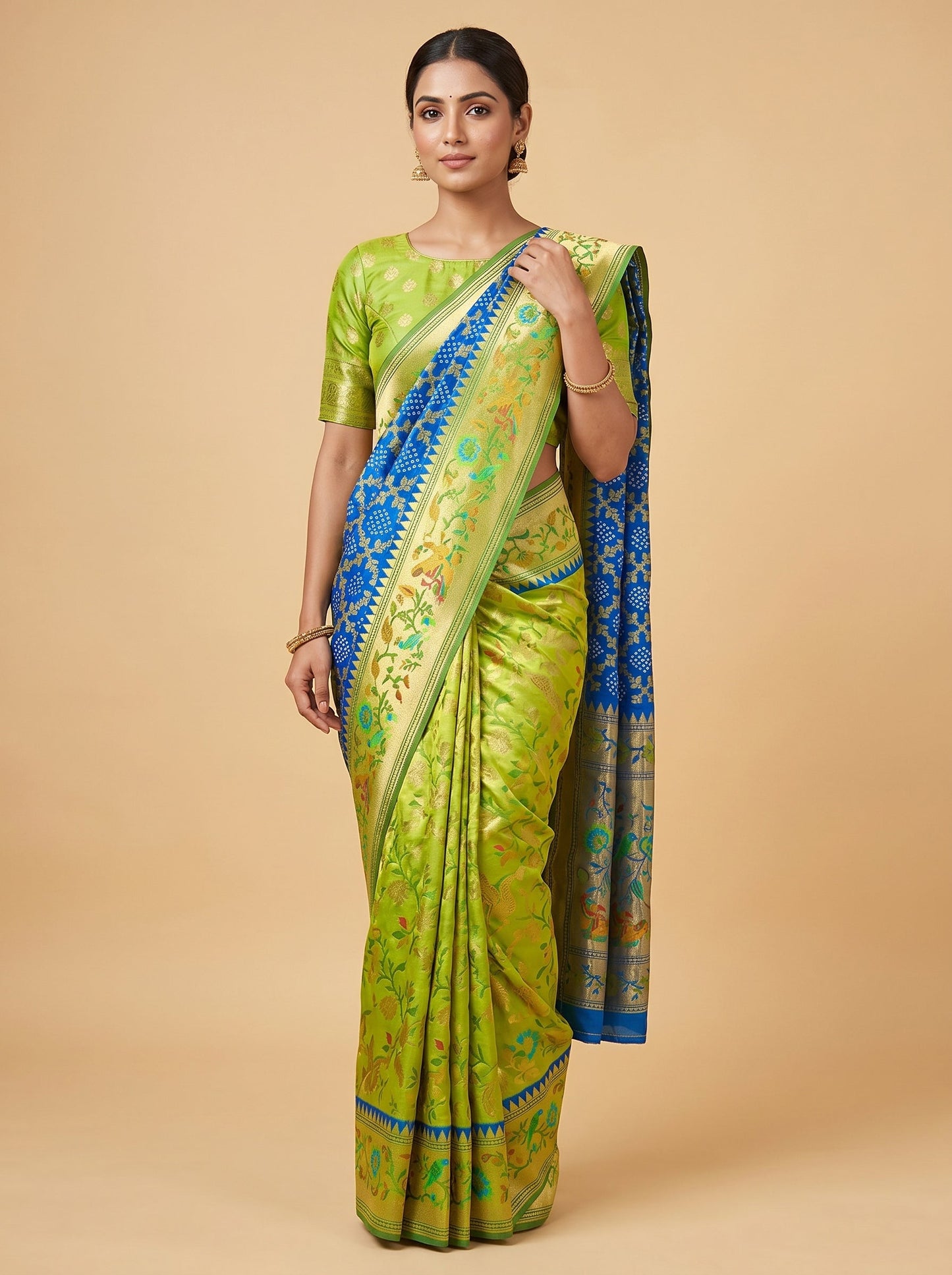 Blue Traditional Bandhani Saree