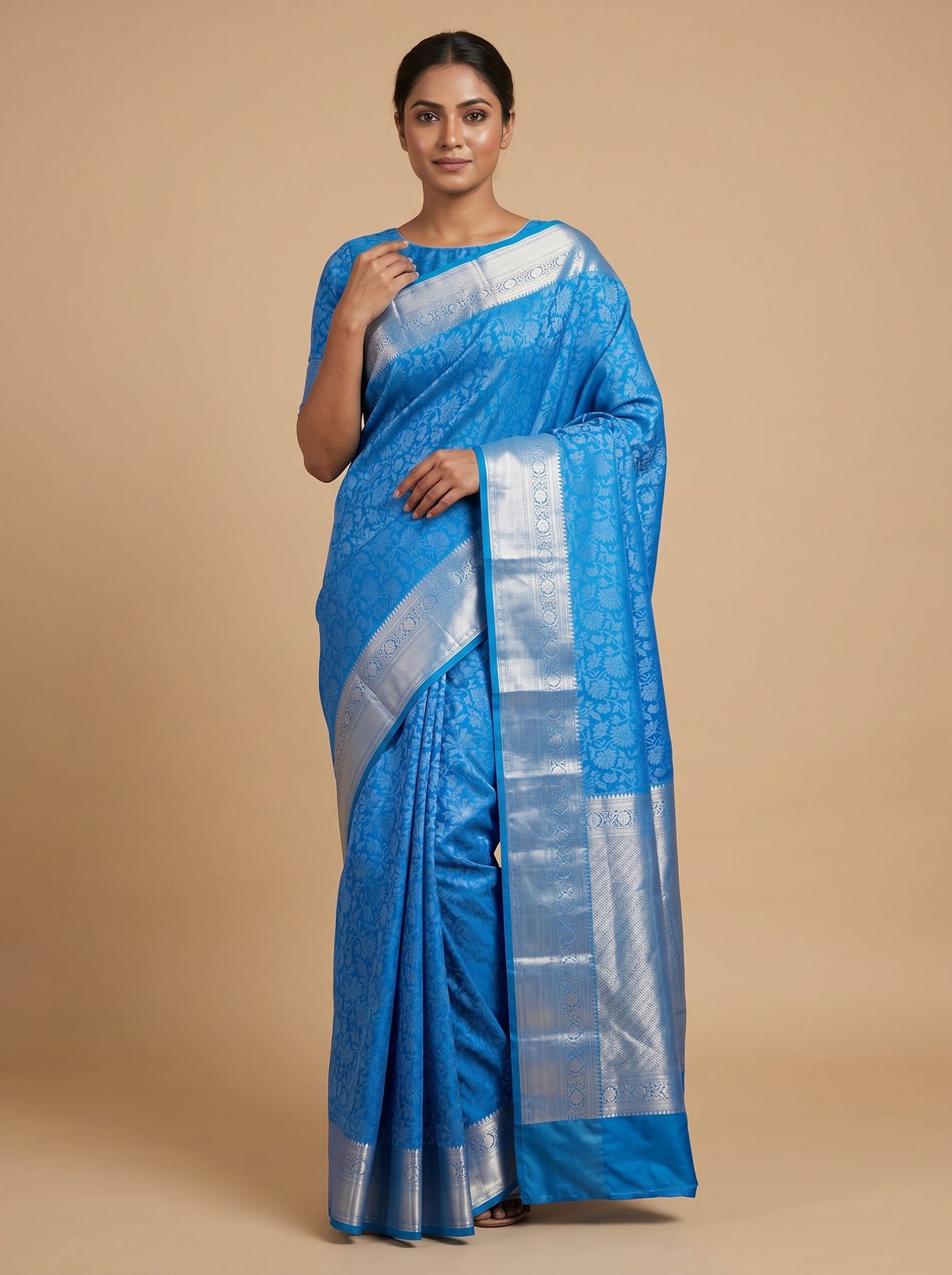 Blue Velvet Handloom Saree
