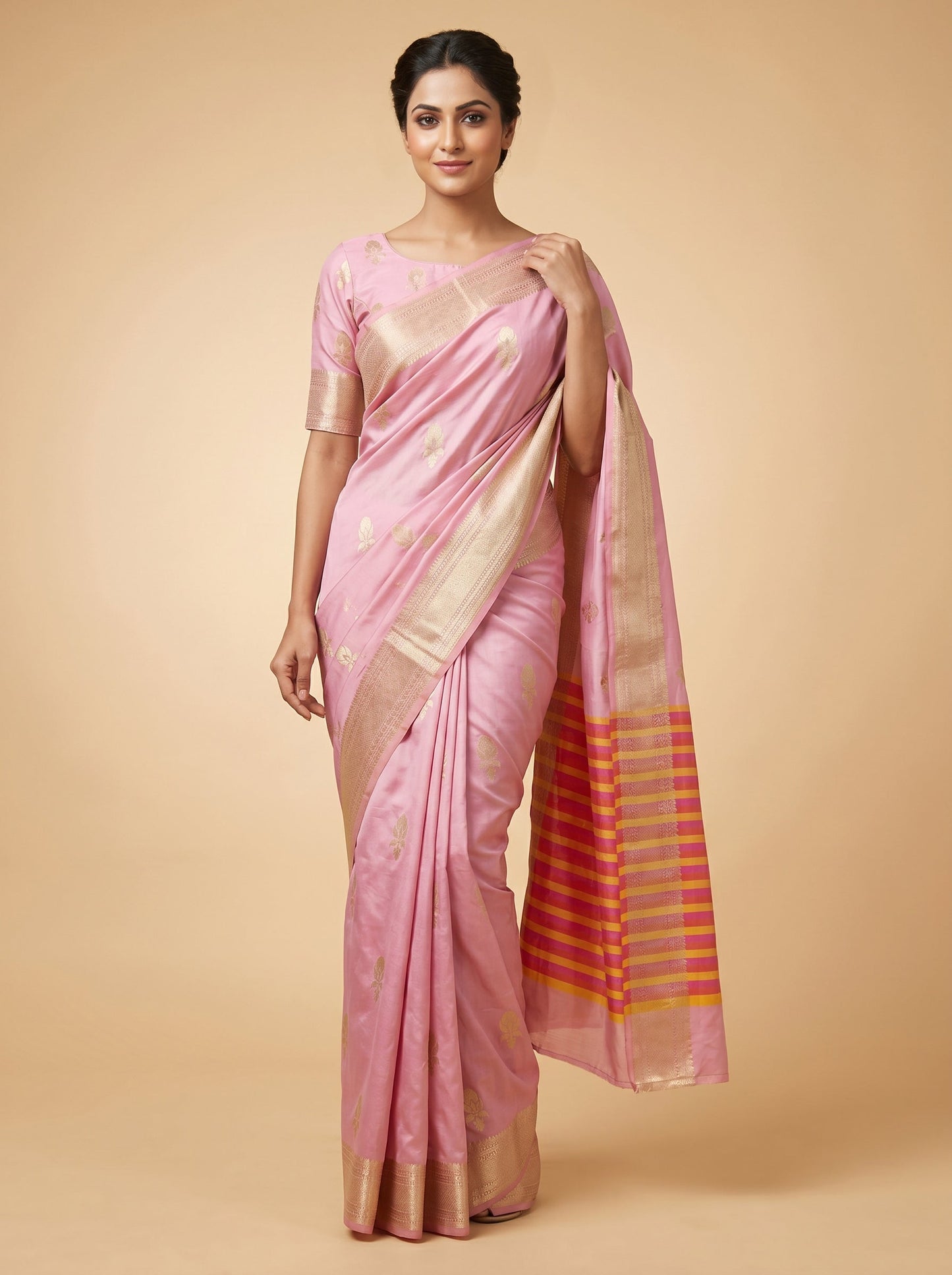 Blush Baby Pink Handloom Saree