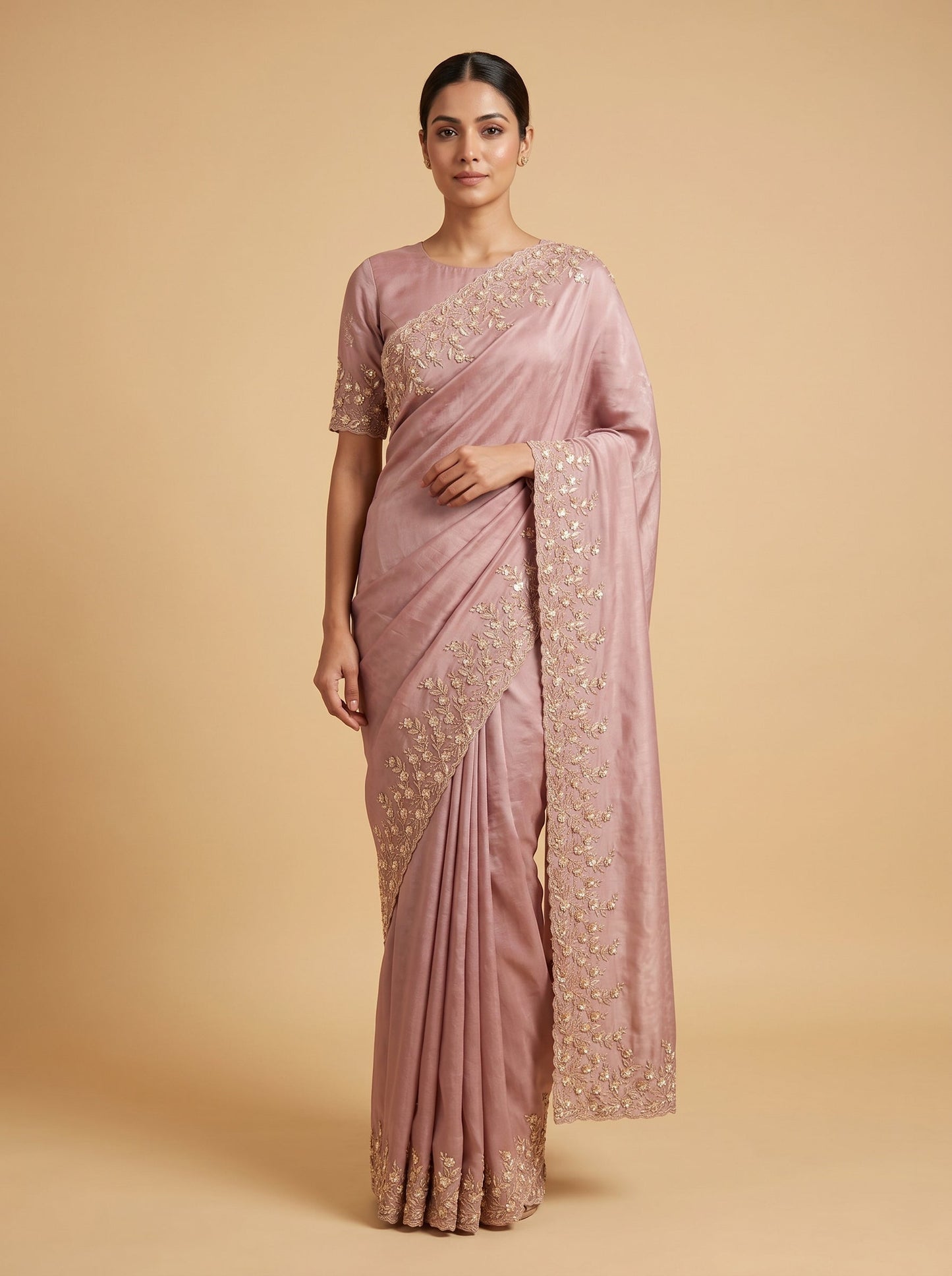 Blush Petal Elegance Saree