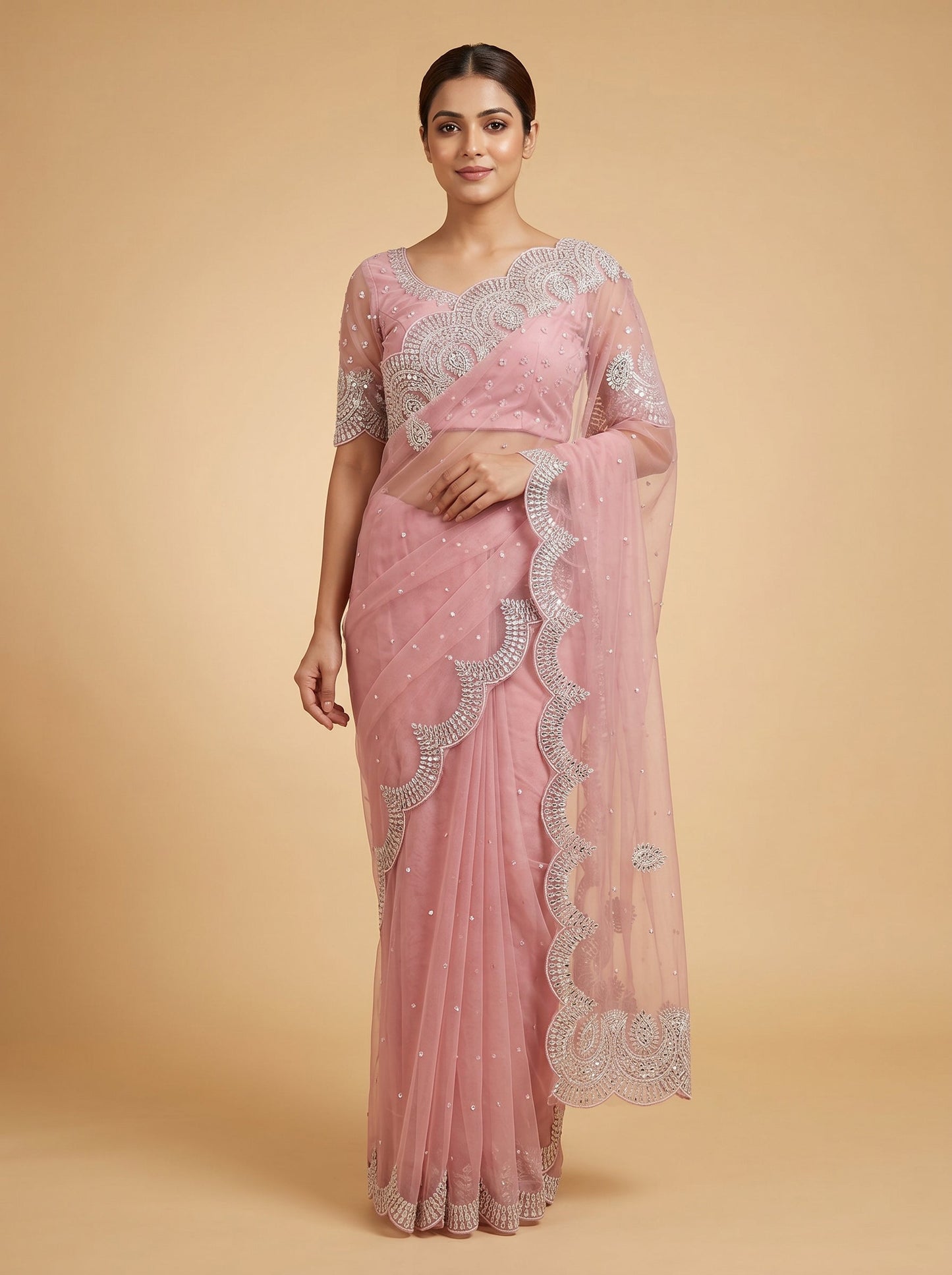 Blush Petal Radiance Saree