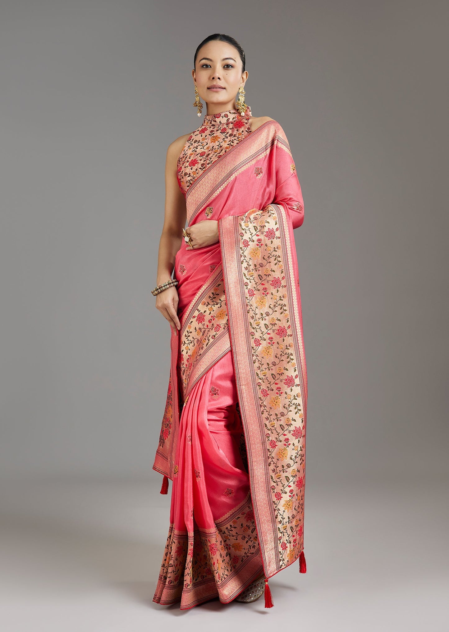 Blush Pink Dola Silk Saree