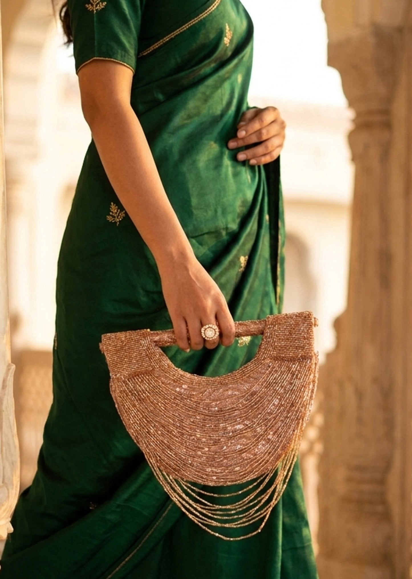 Blush Pink Festive Statement Clutch