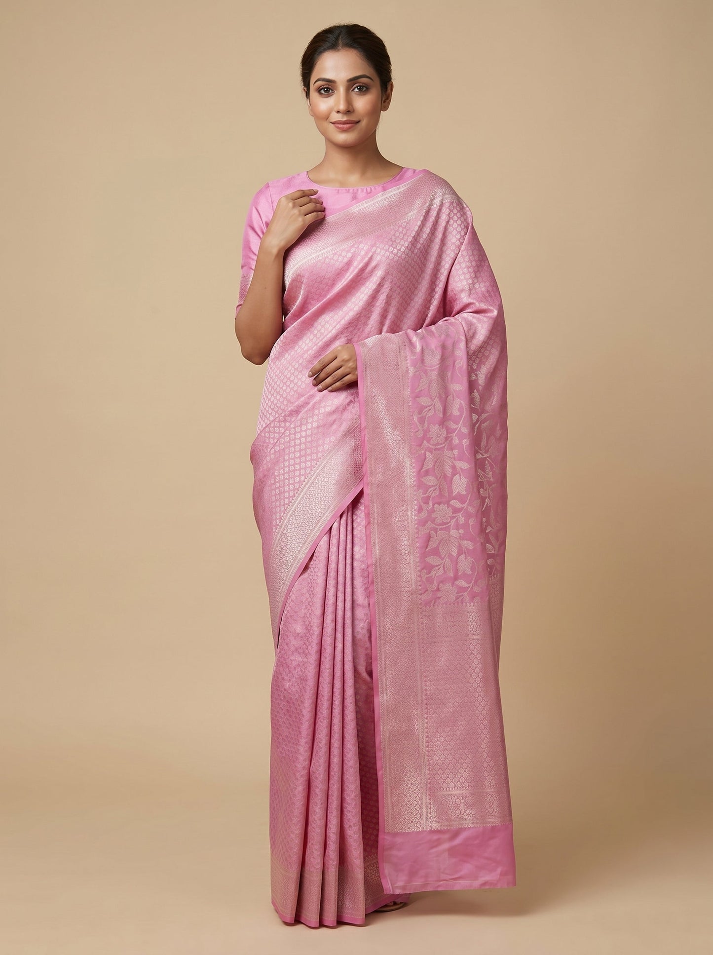 Blush Pink Grace Handloom Saree