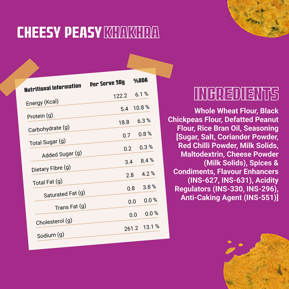 Knacks Coin Khakhra Crisps - Cheesy Peasy Flavour