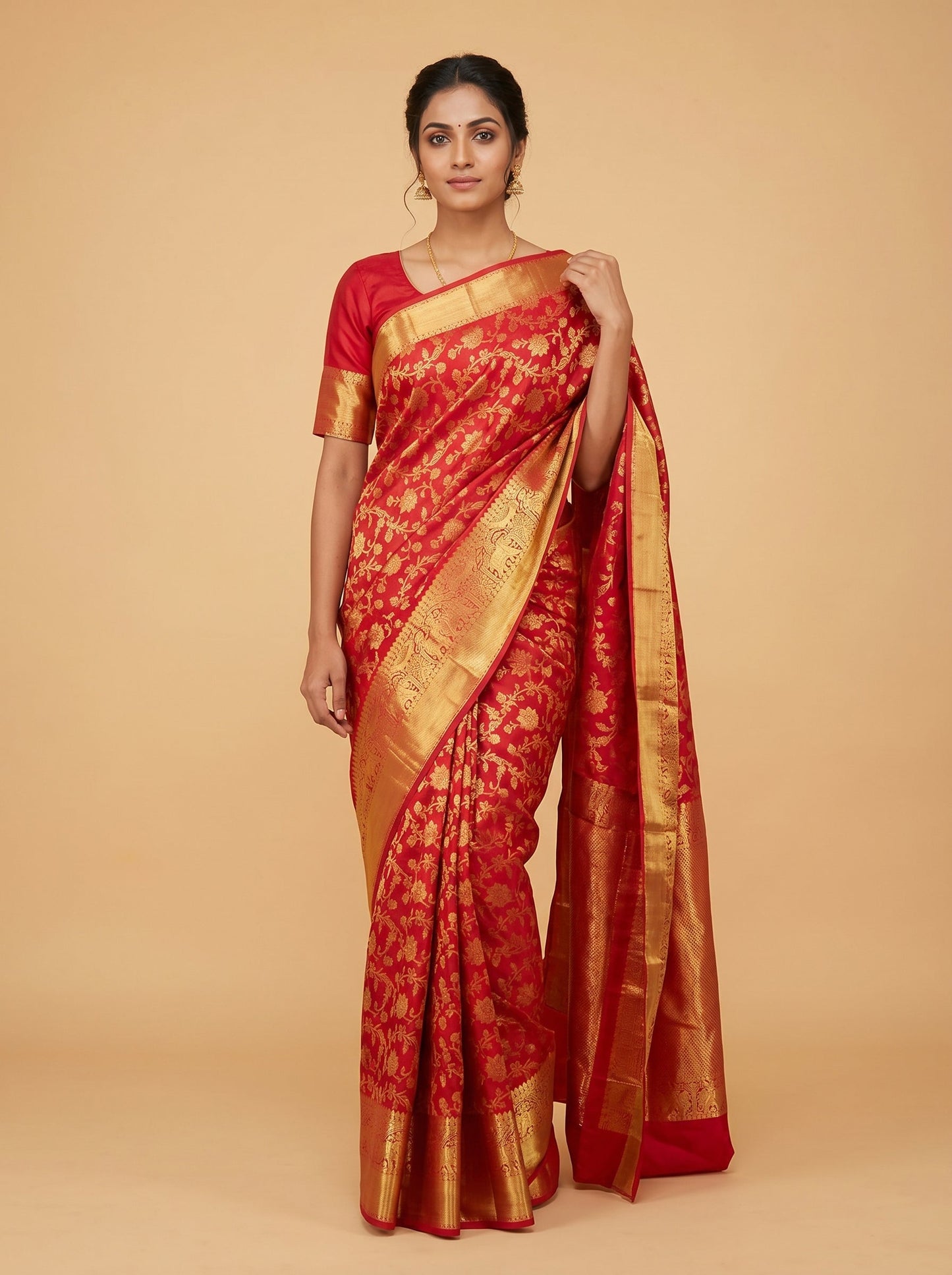 Bold Red Passion Handloom Saree