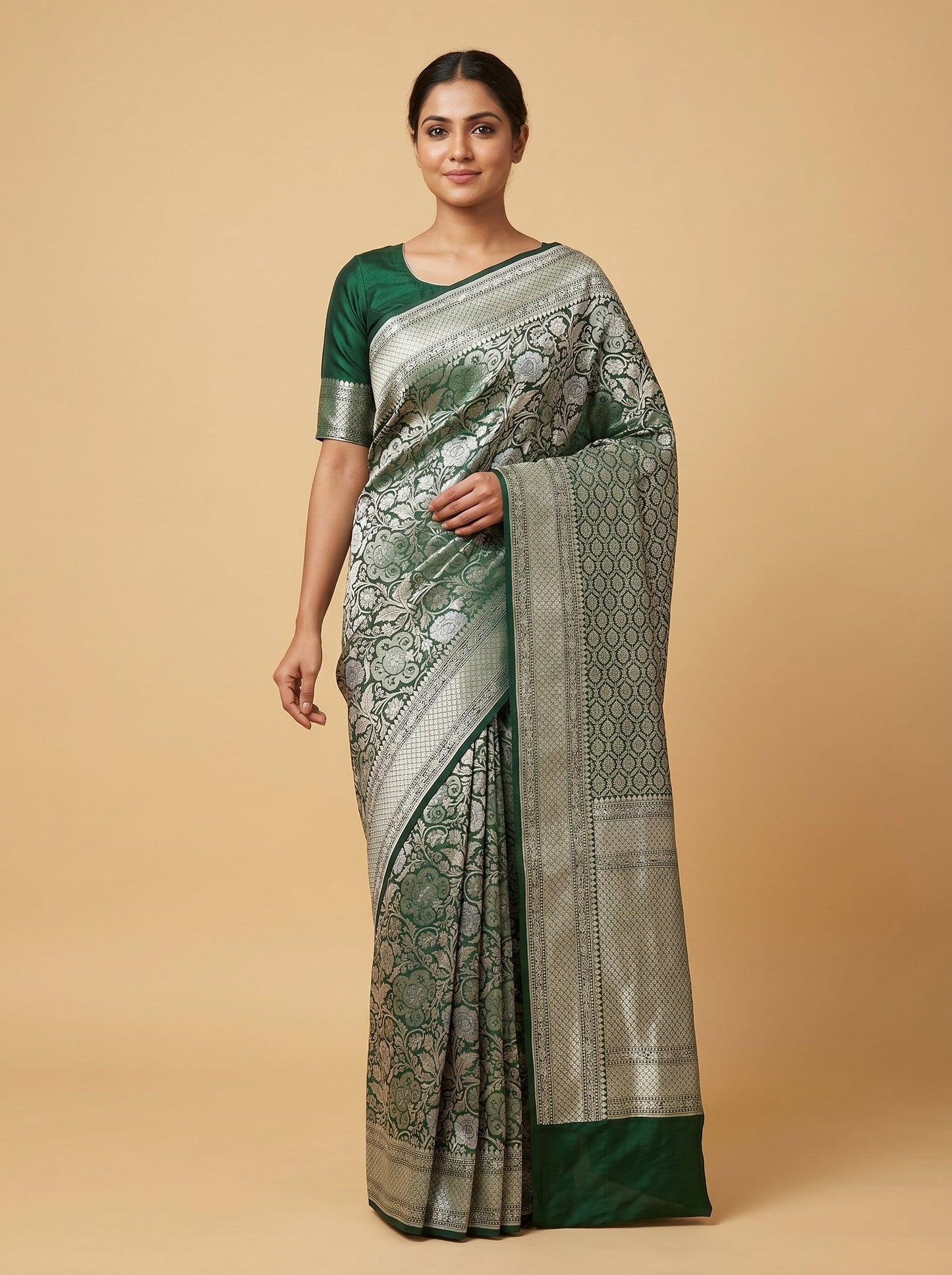 Bottle Green Grace Saree