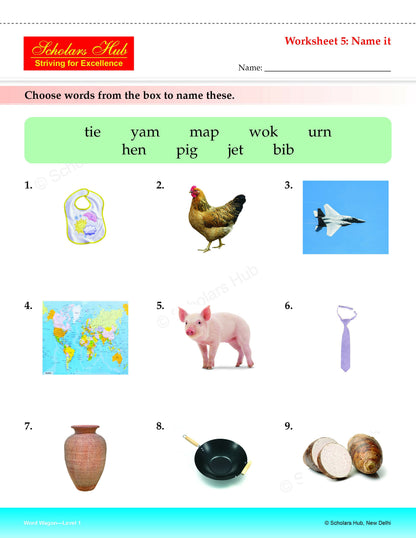 Step By Step Skills Word Wagon-1(Tearble Colourful Worksheets)