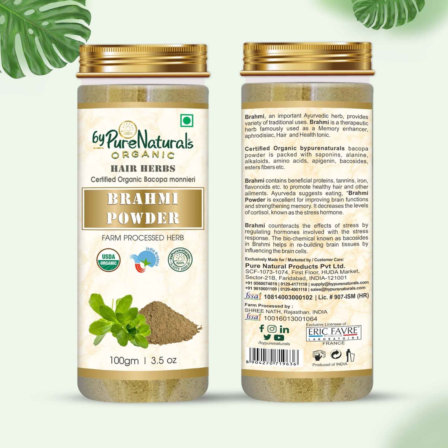 byPureNaturals Organic Brahmi Powder