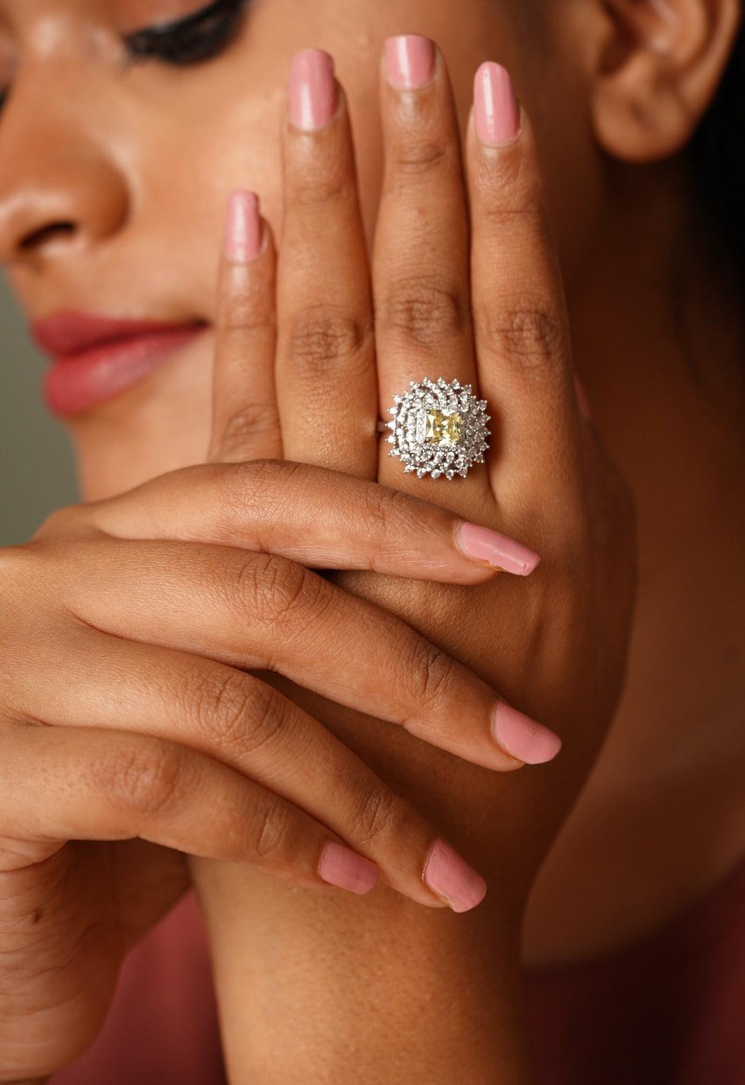 Brenda Coloured Stone Diamond Cocktail Ring
