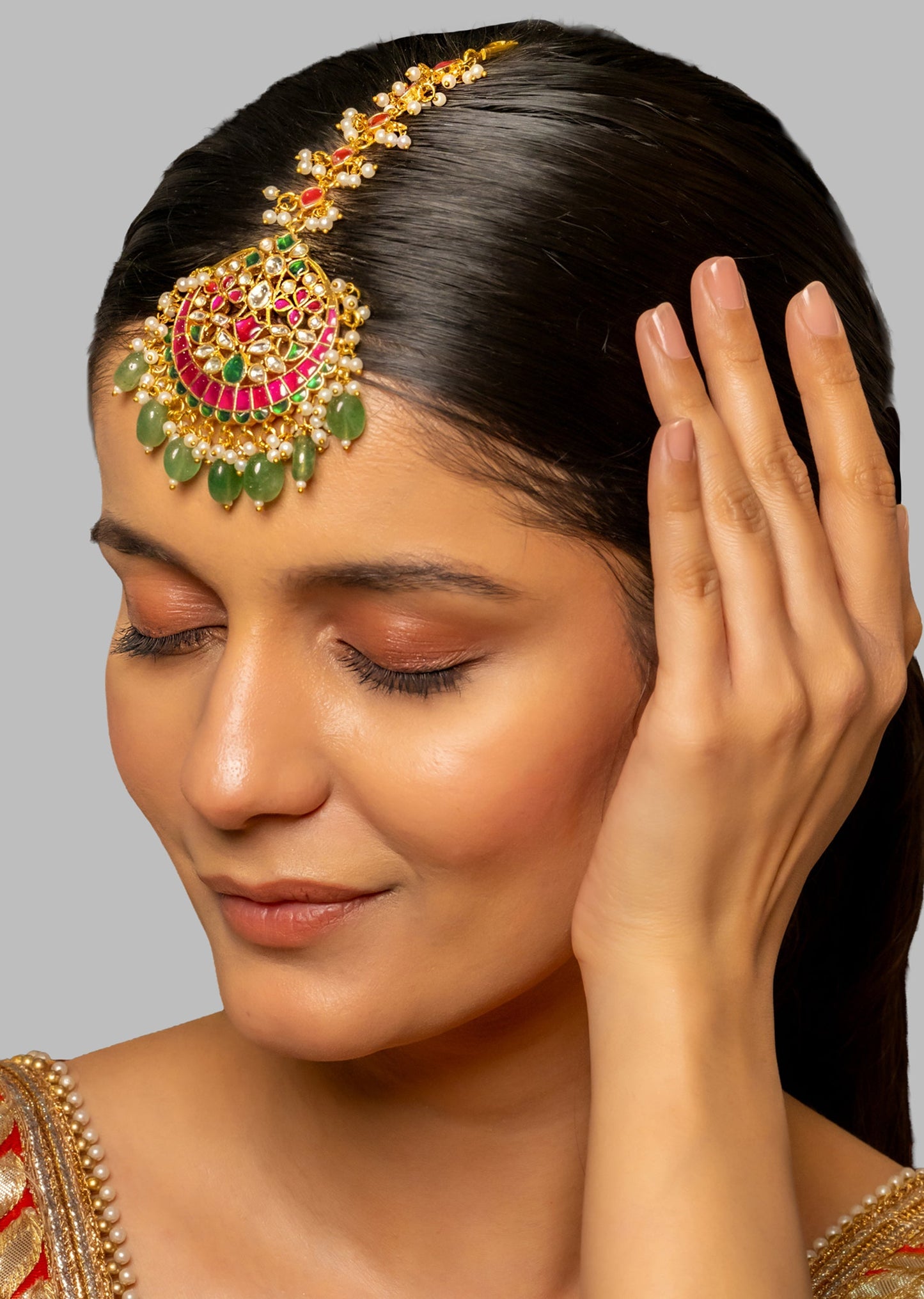 Bridal Kundan Stone Maang Tika