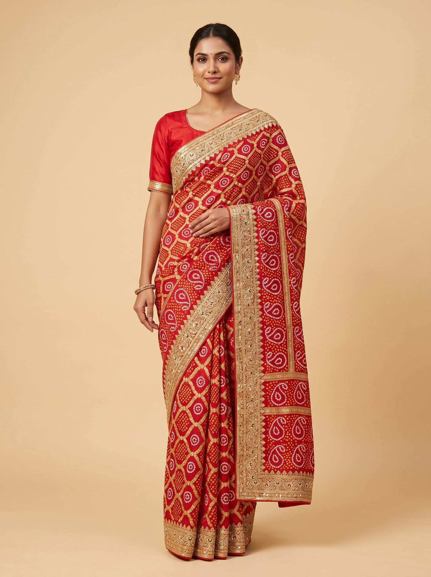 Bright Red Radiance Saree