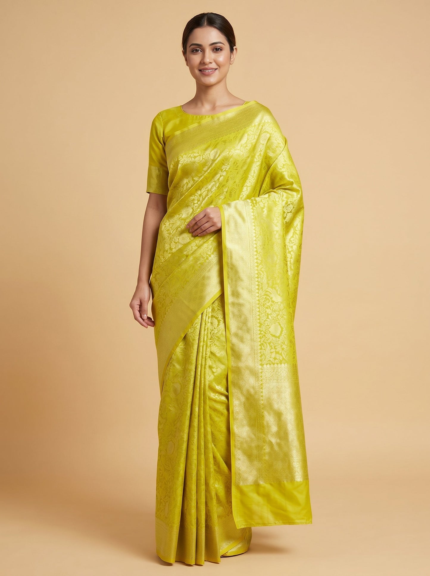 Bright Weave Yellow Handloom Saree