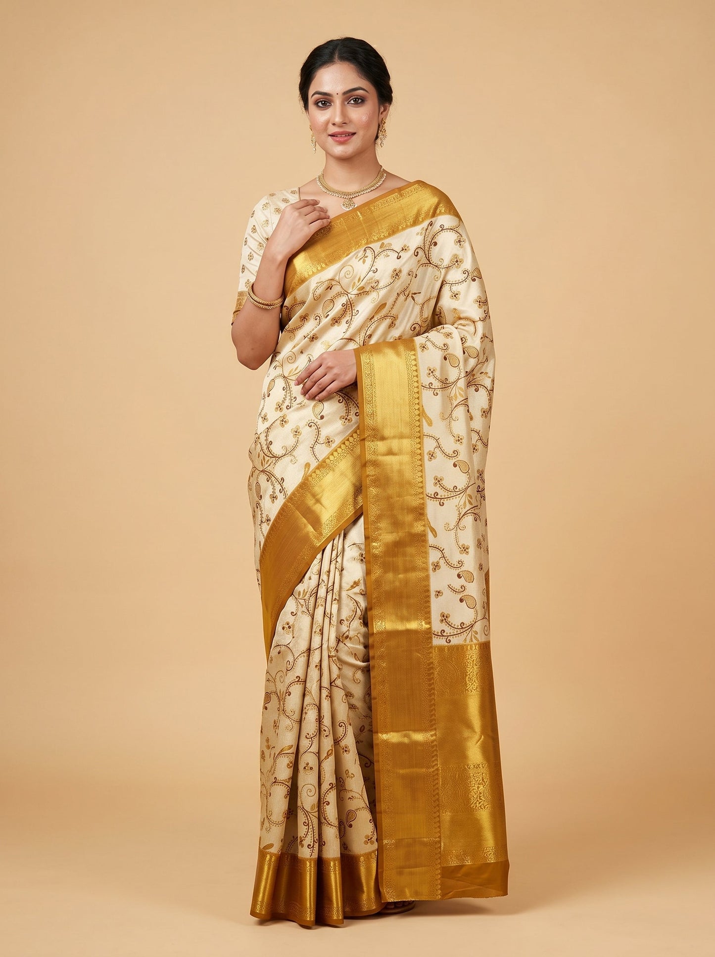 Brocade Grey Handloom Saree