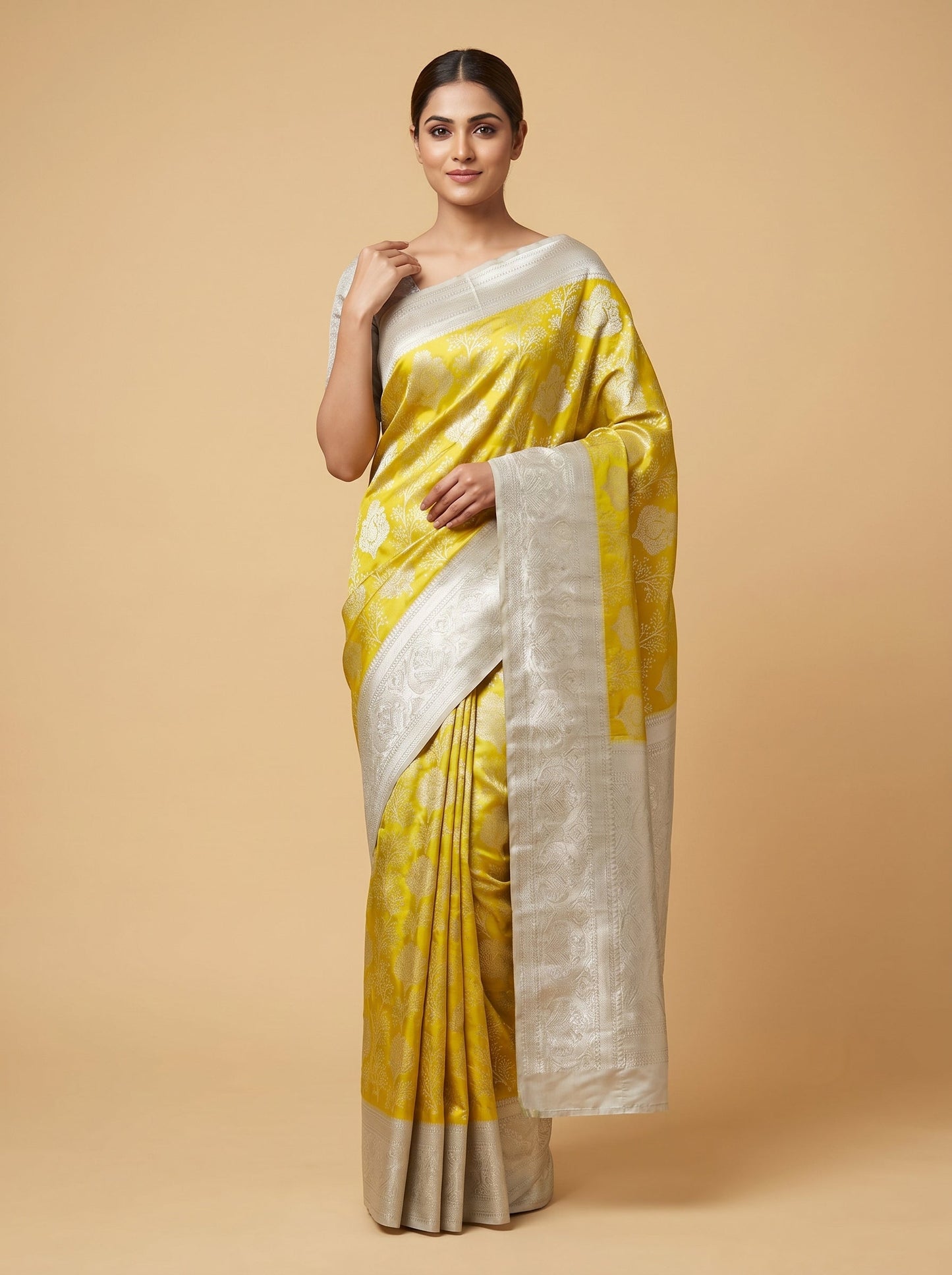 Bronze Antique Finish Handloom Saree