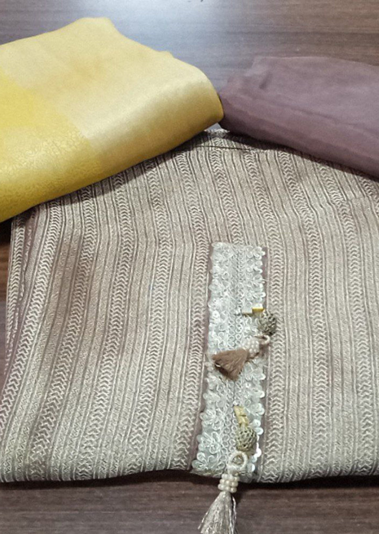 Bronze Garden Grandeur Dress Material