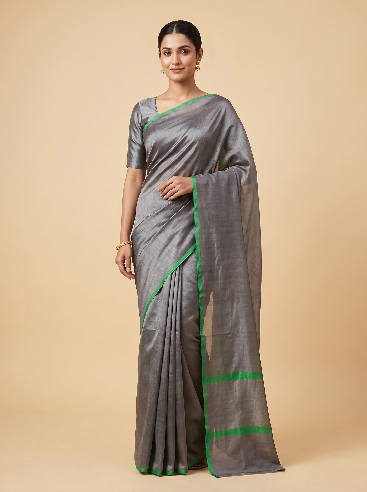 Brown Rustic Weave Handloom Saree