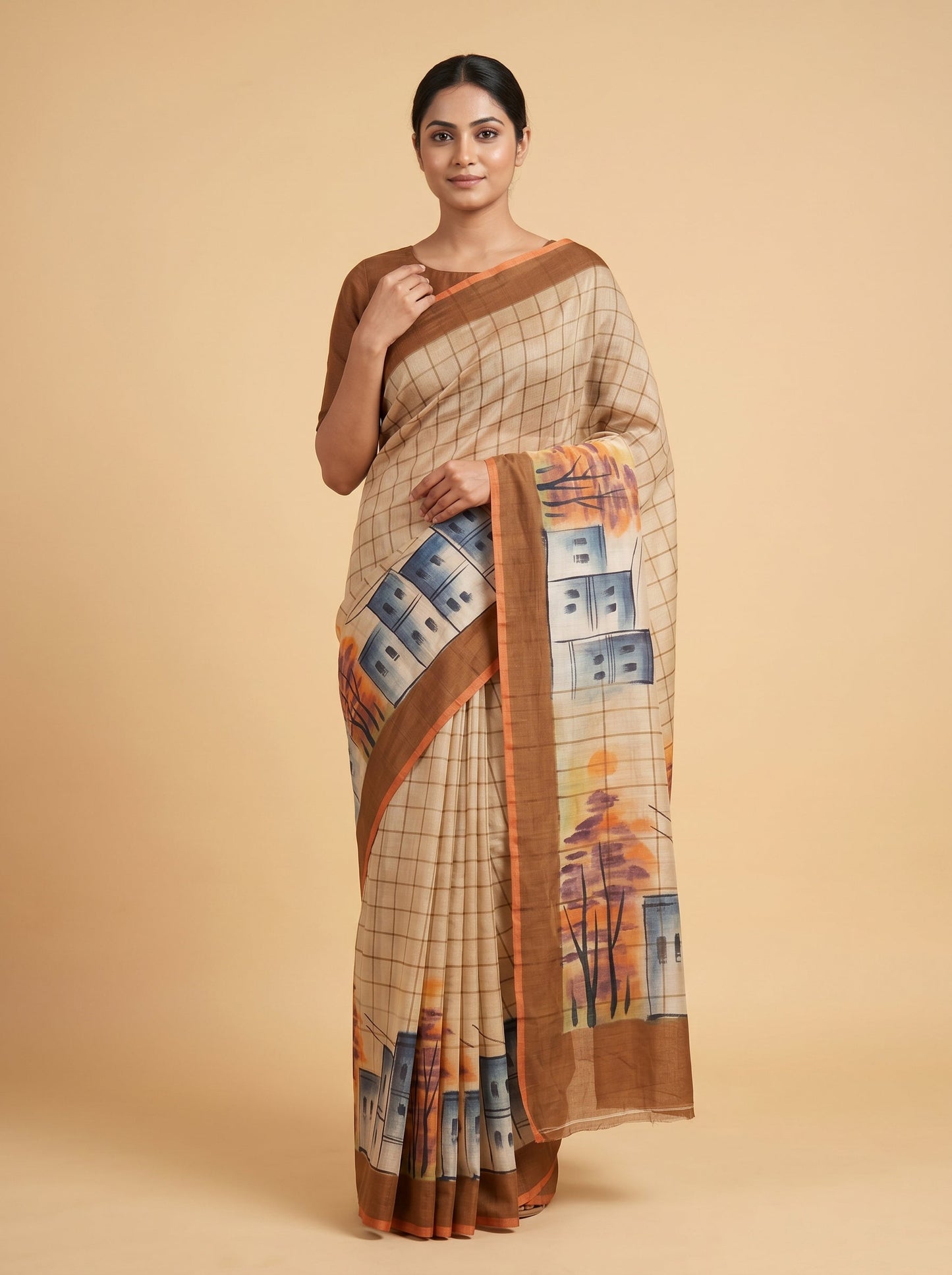 Brown Warm Texture Handloom Saree