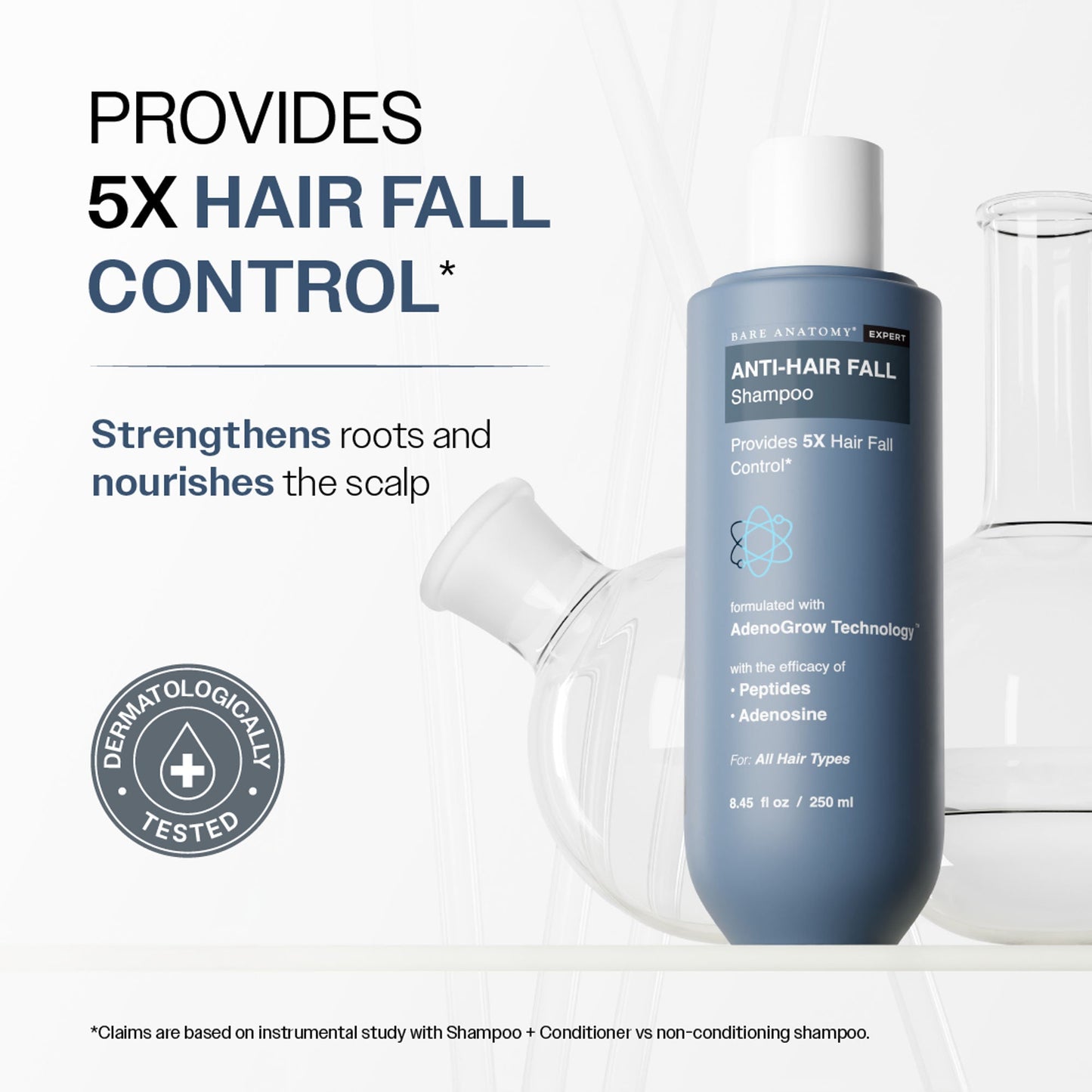 Bare Anatomy Anti-Hair Fall Shampoo 5X Hair Fall Control With Peptides