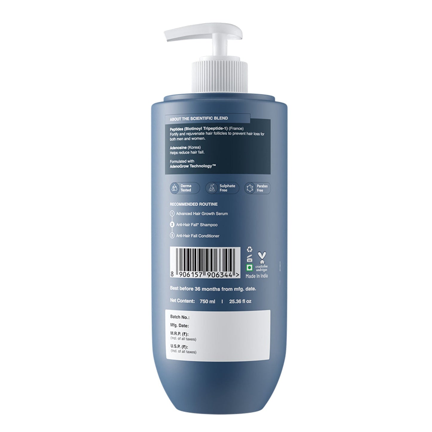 Bare Anatomy Anti-Hair Fall Shampoo 5X Hair Fall Control With Peptides